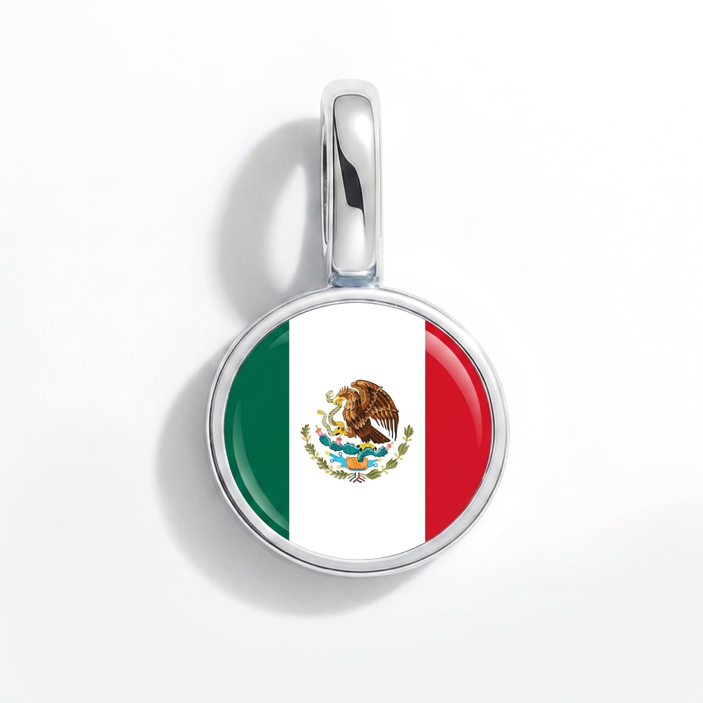 Charm vlag Mexico – rond zilver