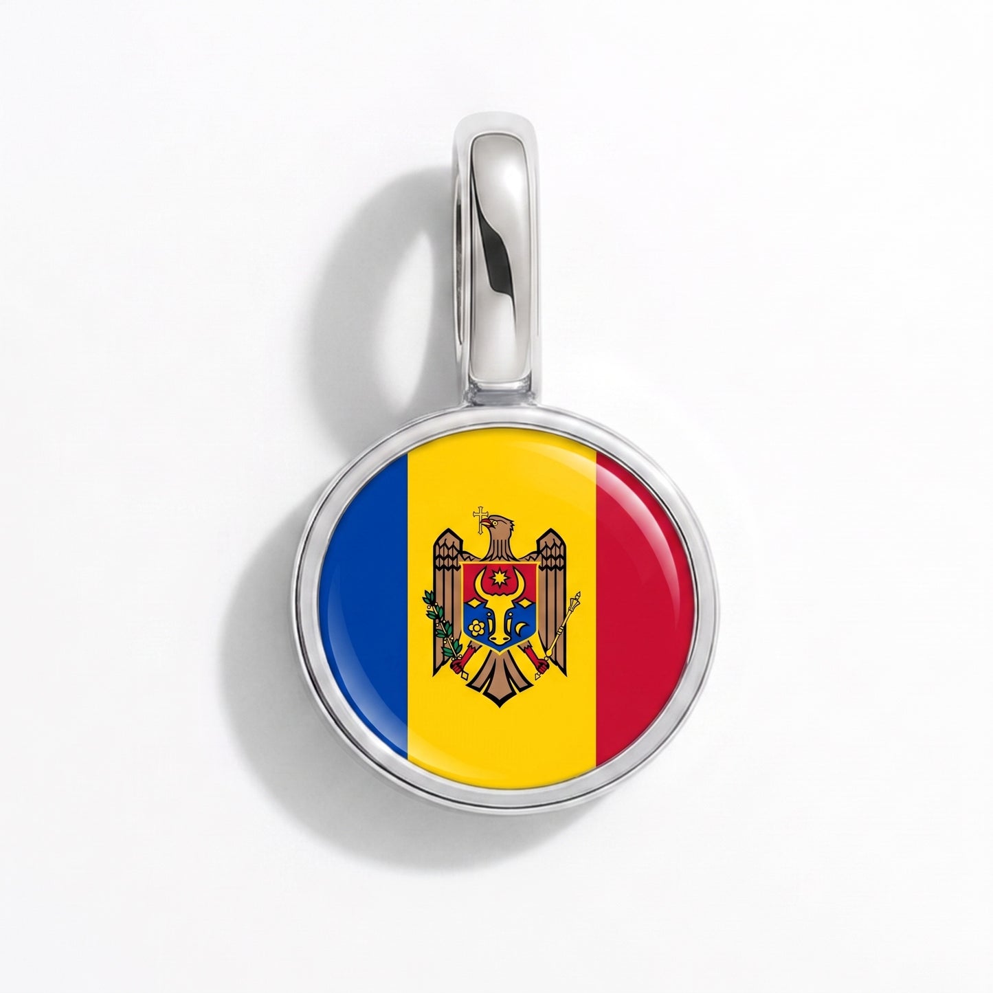 Charm vlag Moldavië – rond zilver