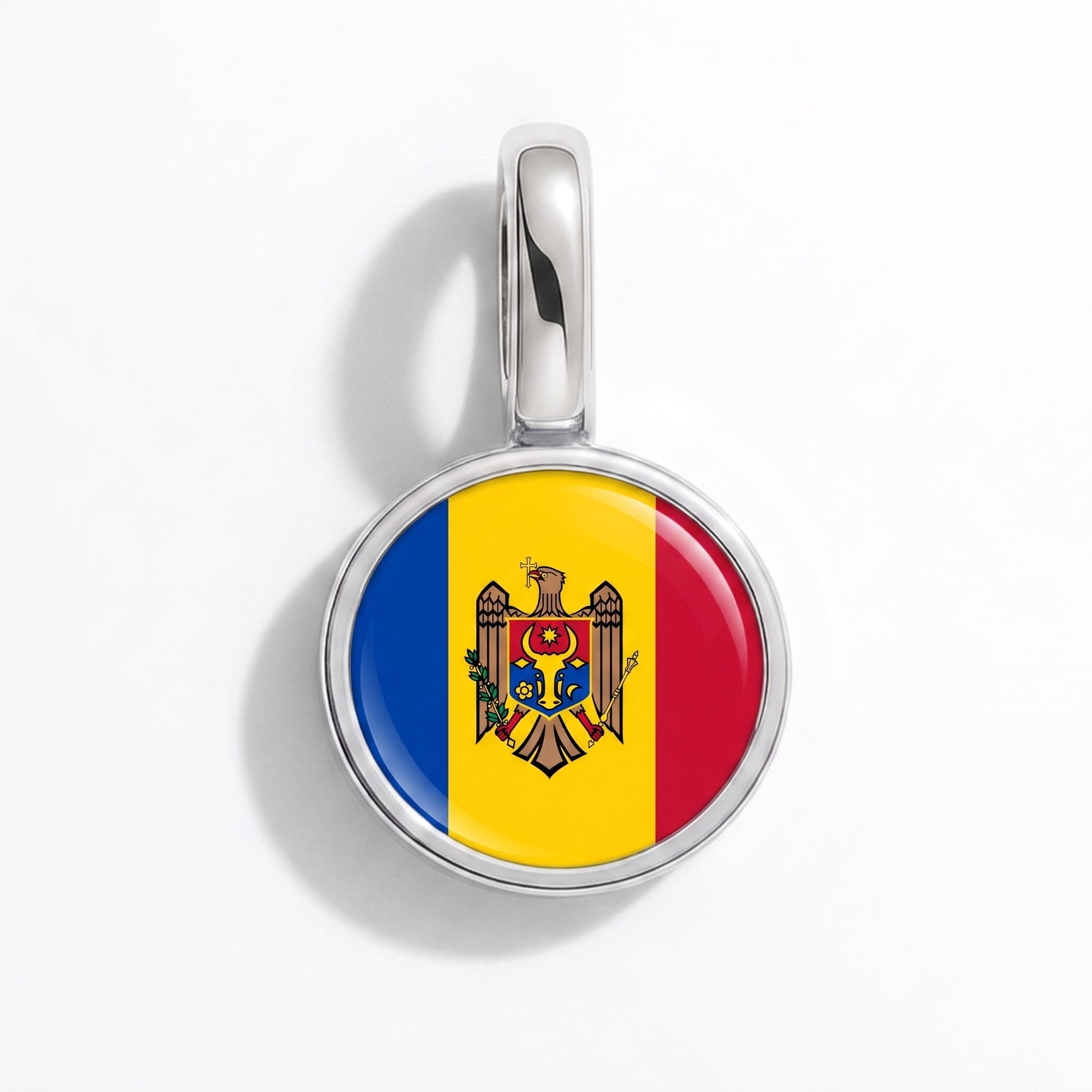 Charm vlag Moldavië – rond zilver