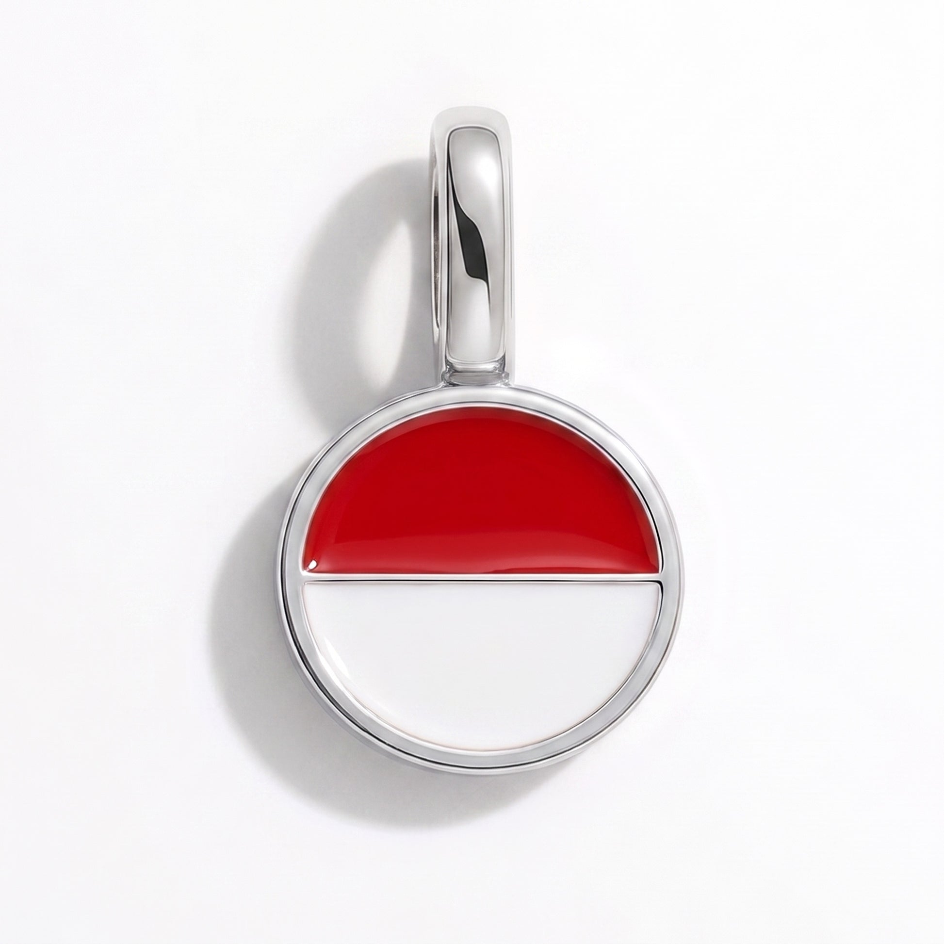 Charm vlag Monaco – rond zilver