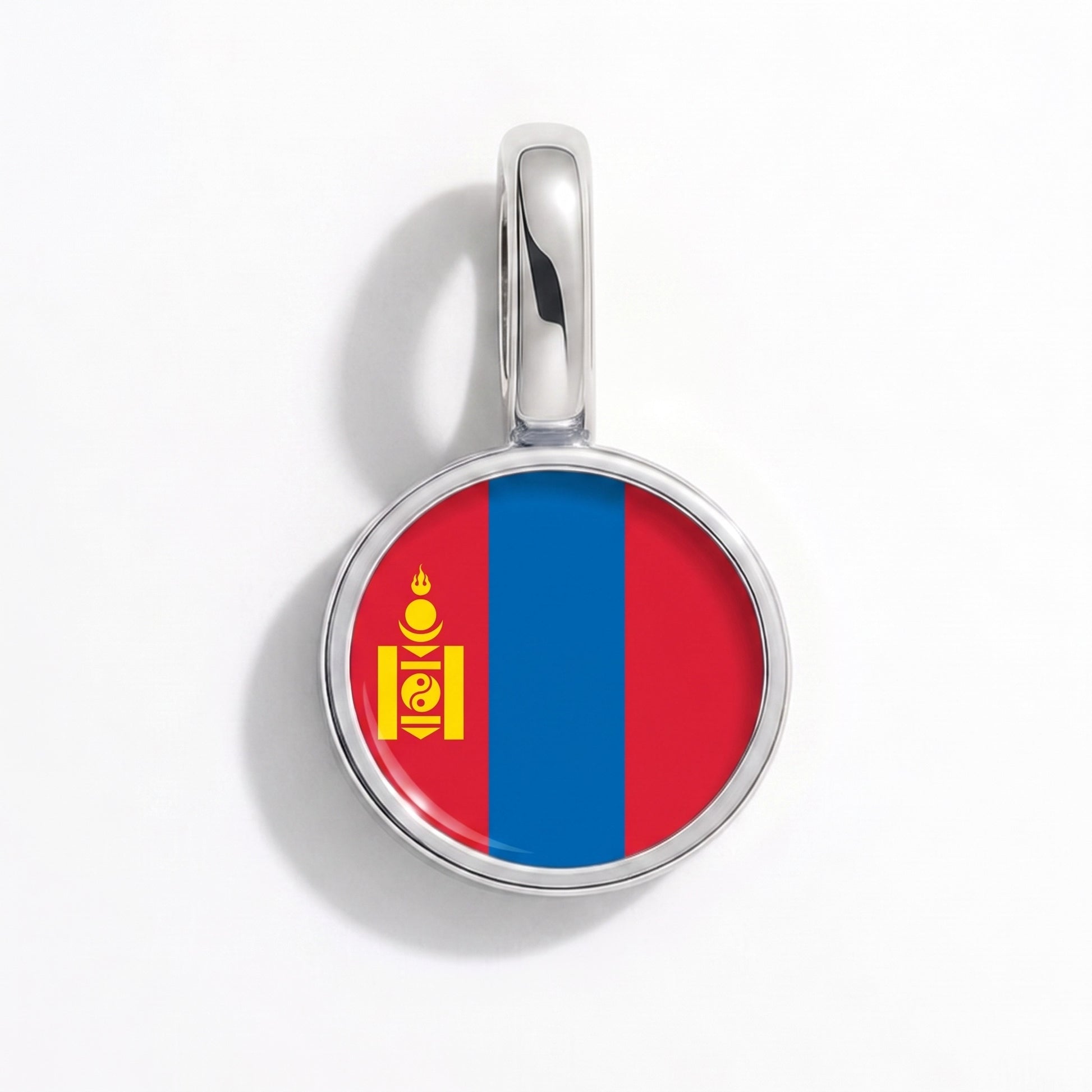 Charm vlag Mongolië – rond zilver