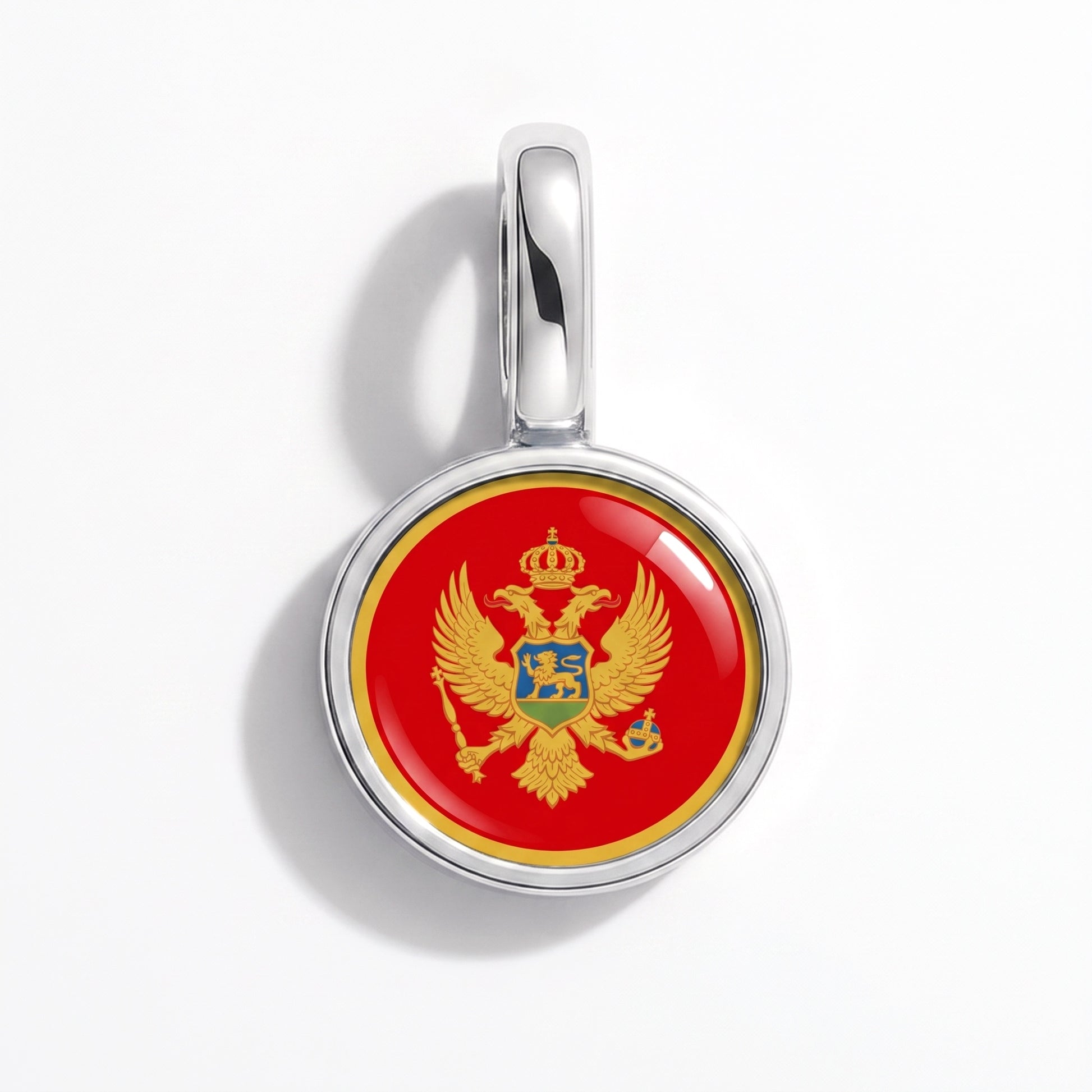 Charm vlag Montenegro – rond zilver