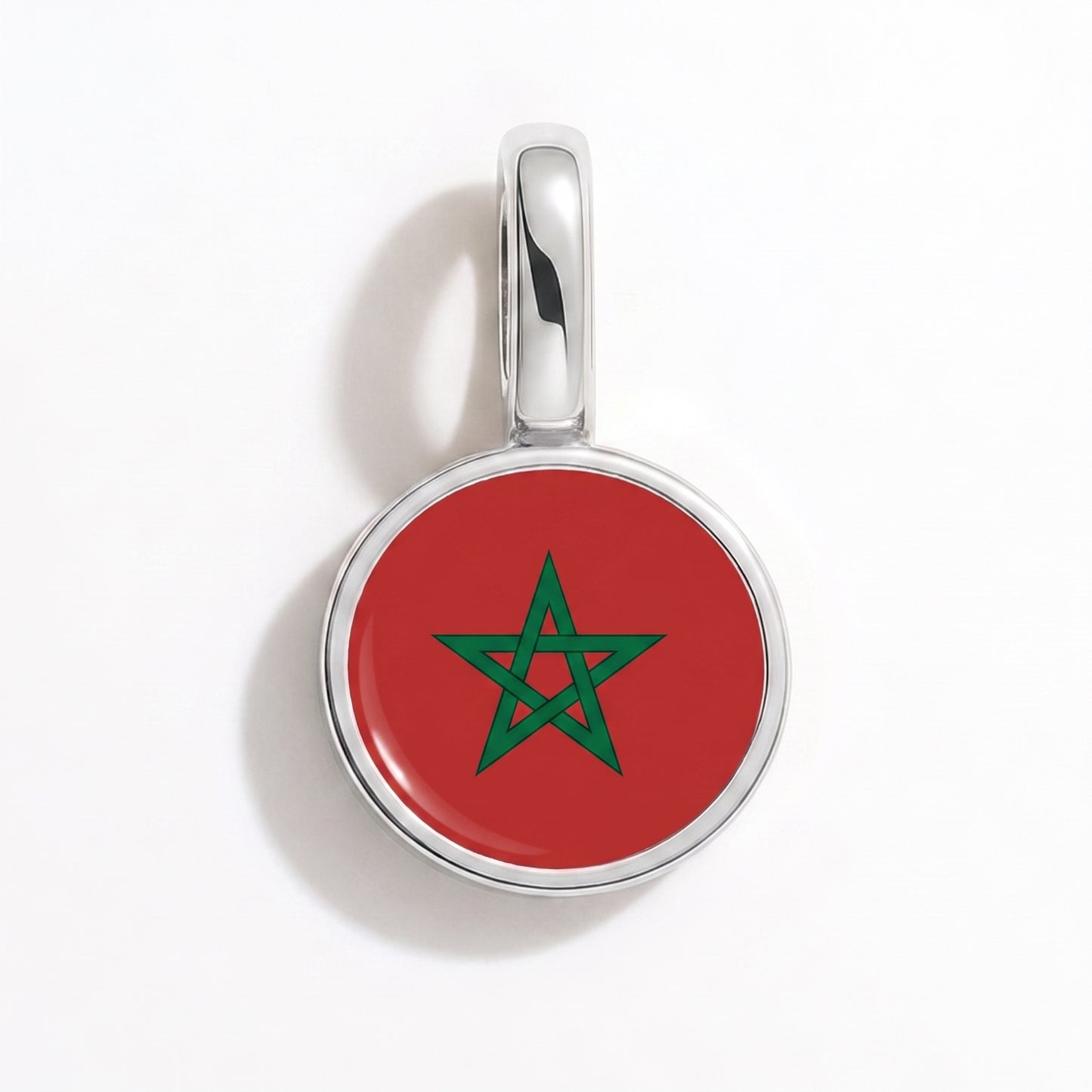 Charm vlag Marokko – rond zilver