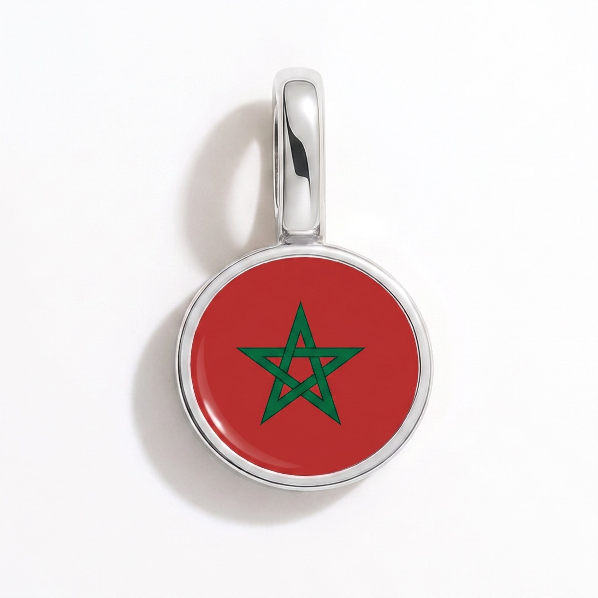 Charm vlag Marokko – rond zilver