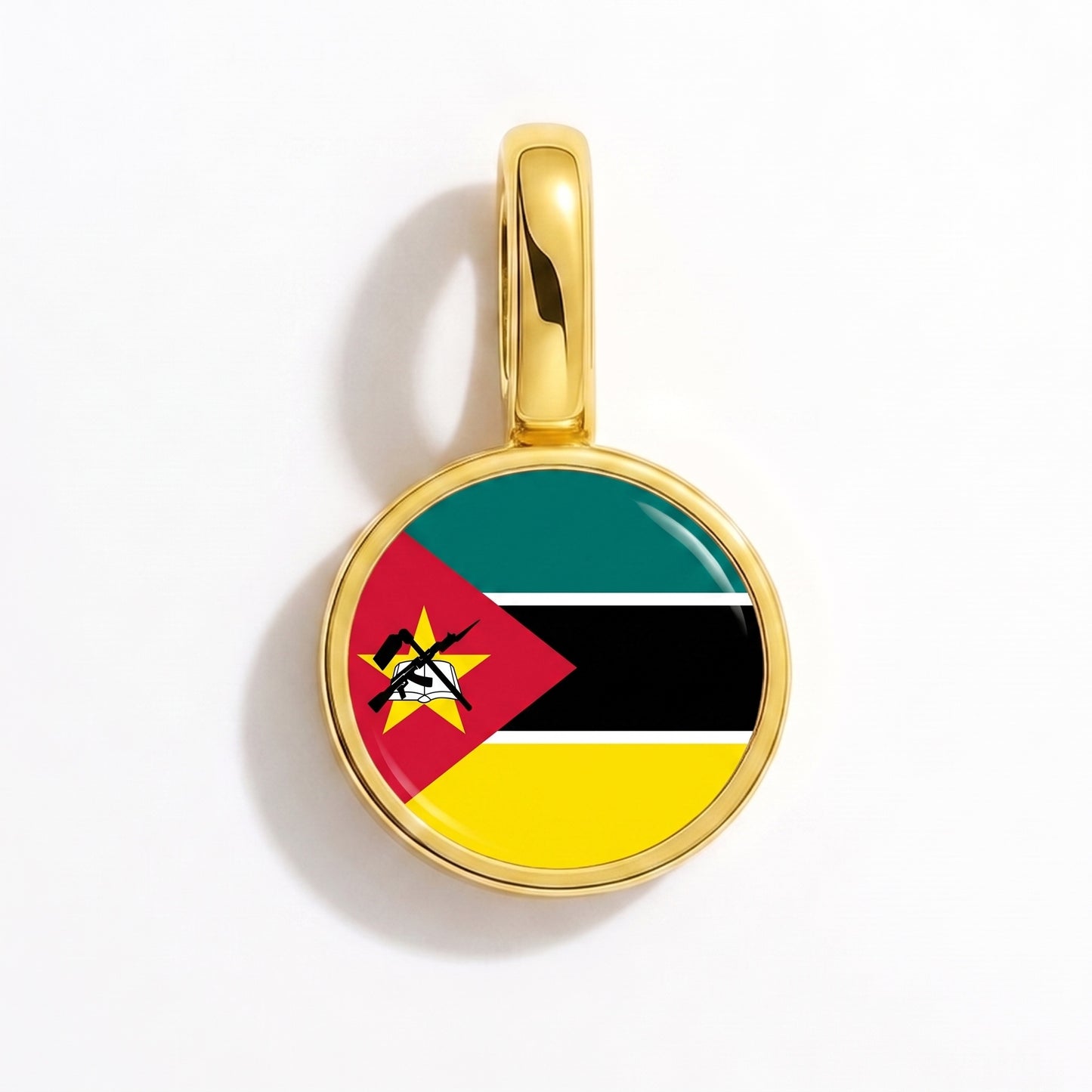 Charm vlag Mozambique – rond goud