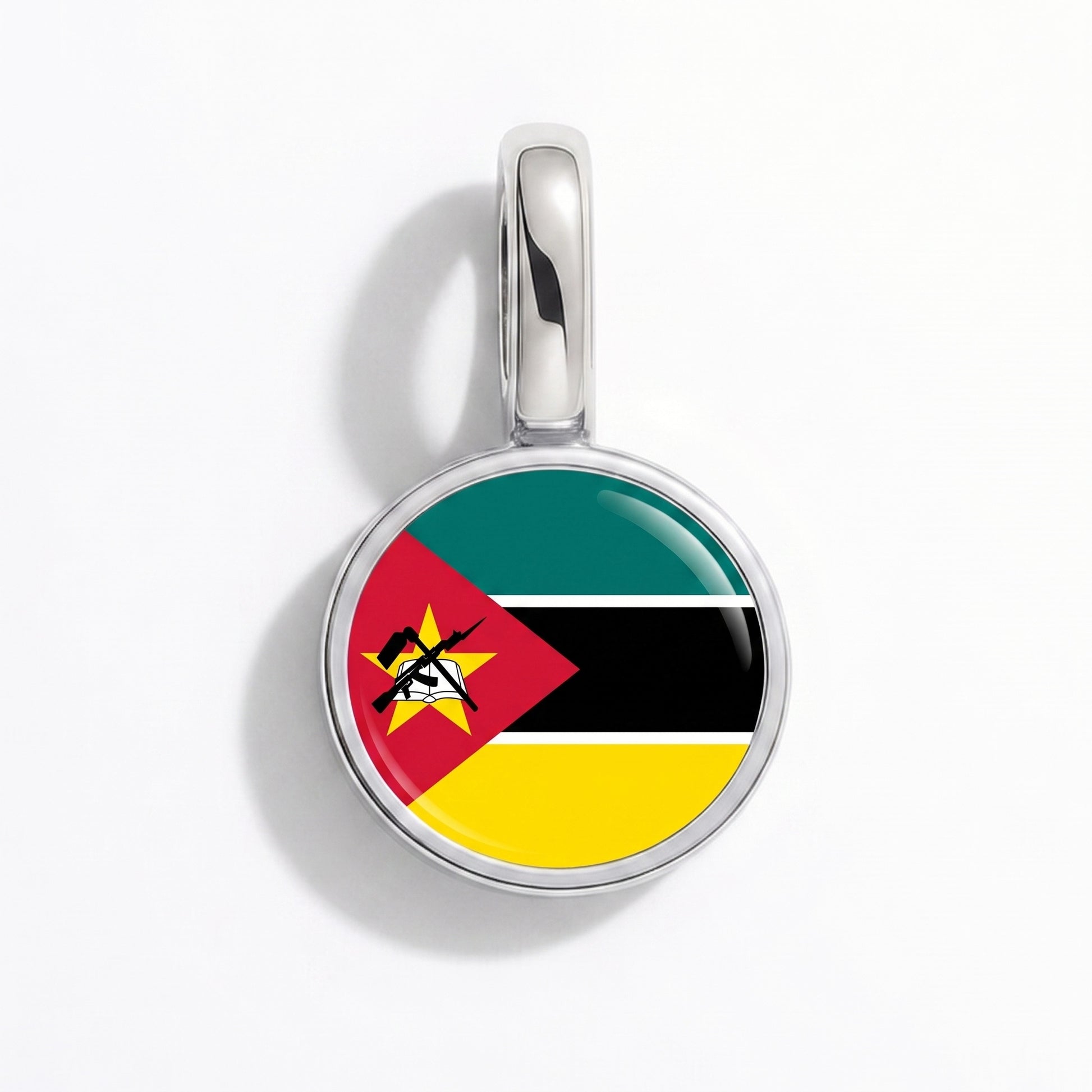Charm vlag Mozambique – rond zilver