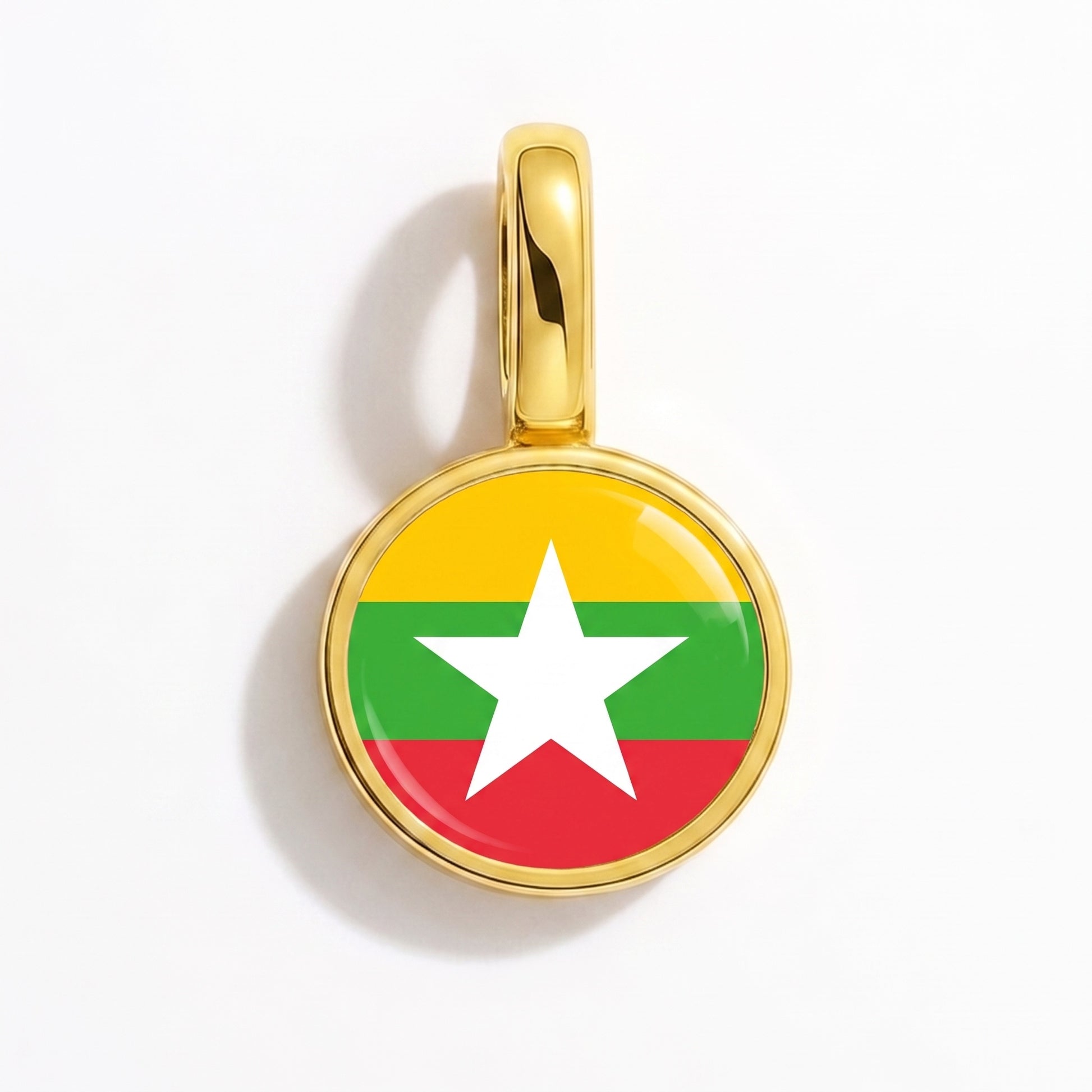 Charm vlag Myanmar – rond goud