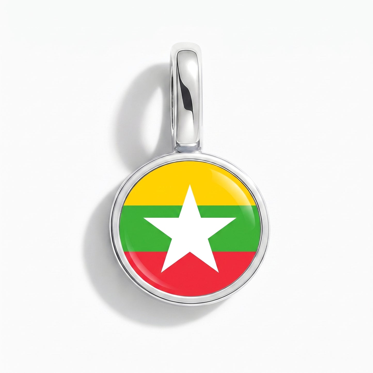 Charm vlag Myanmar – rond zilver