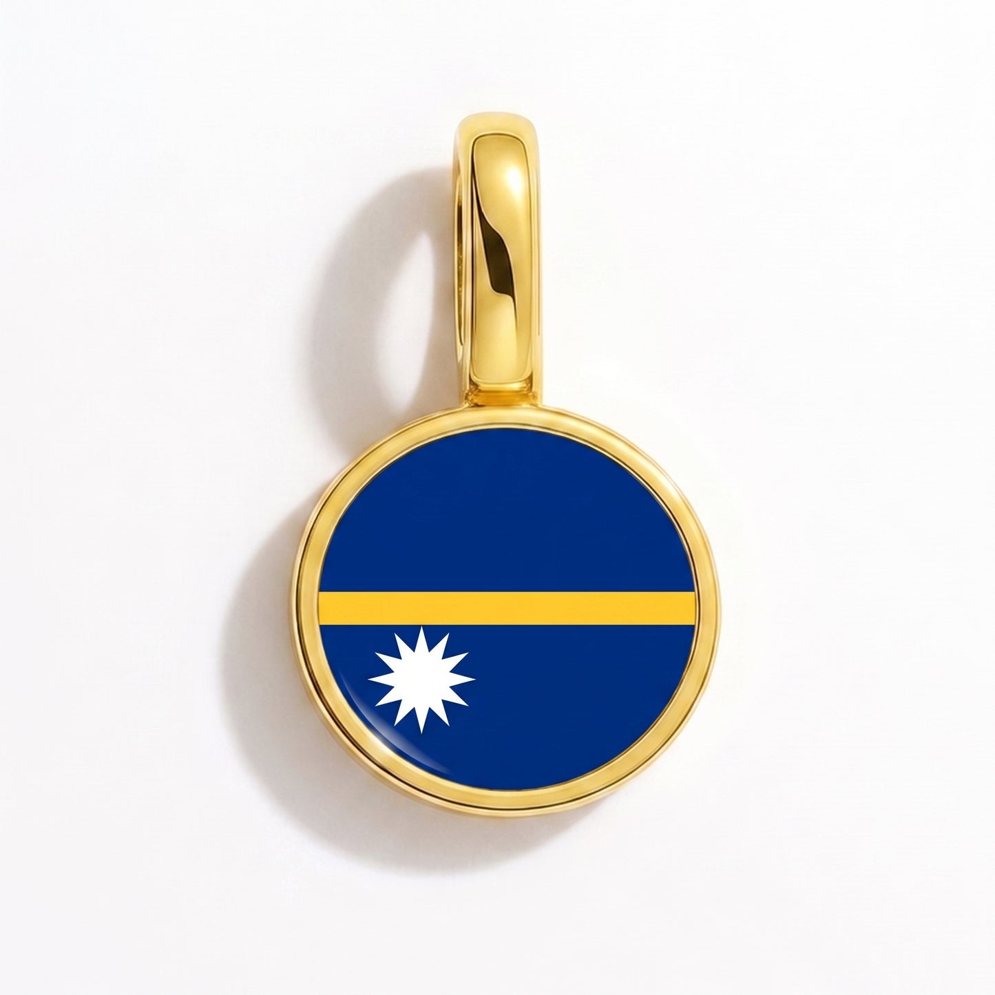 Charm vlag Nauru – rond goud