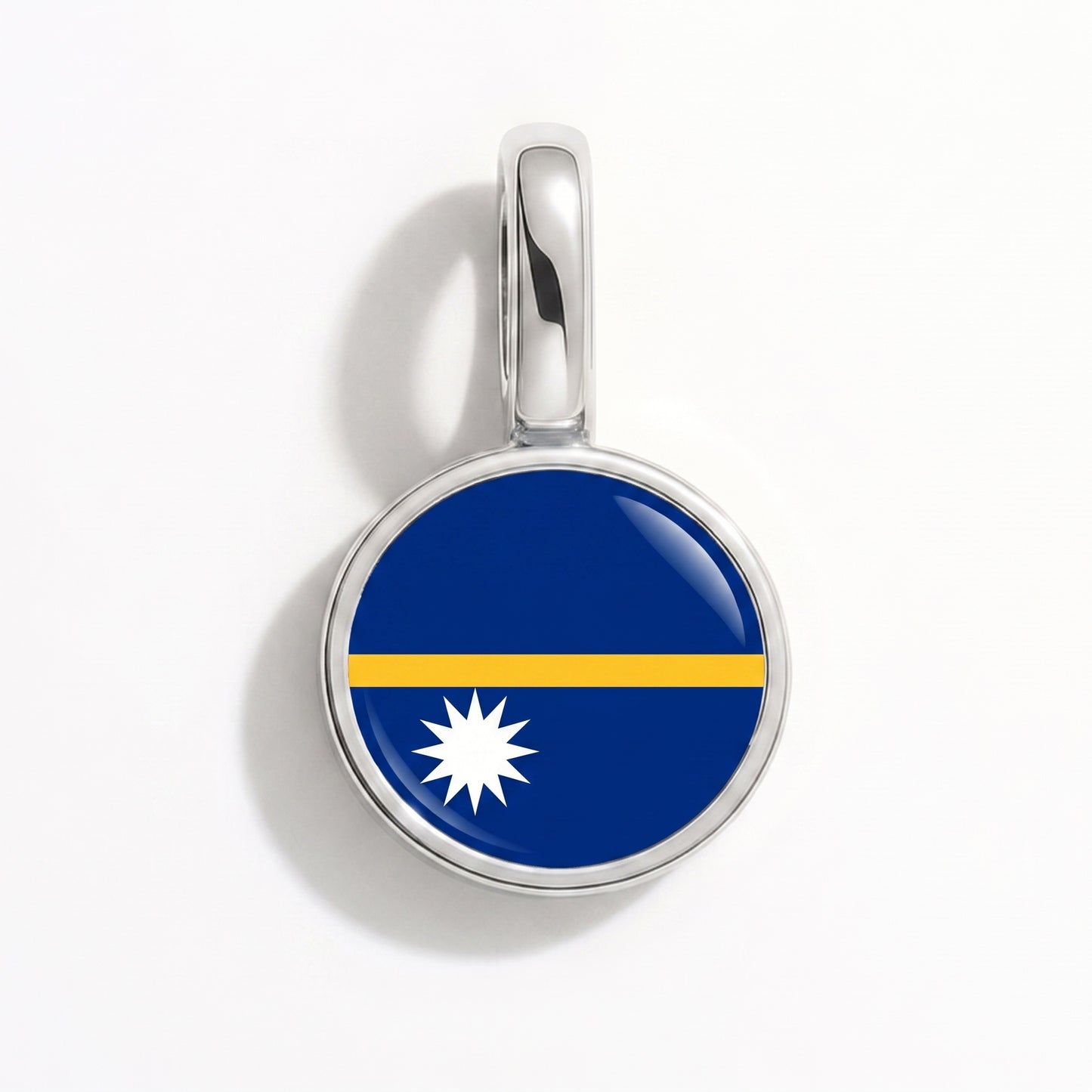 Charm vlag Nauru – rond zilver
