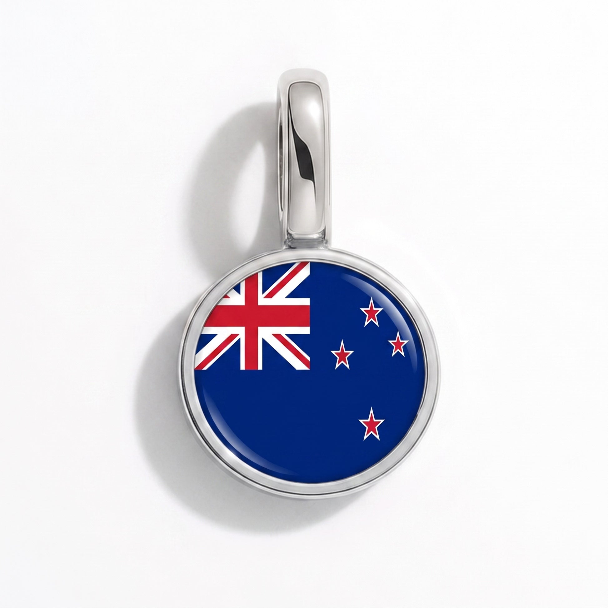 Charm vlag Nieuw-Zeeland – rond zilver