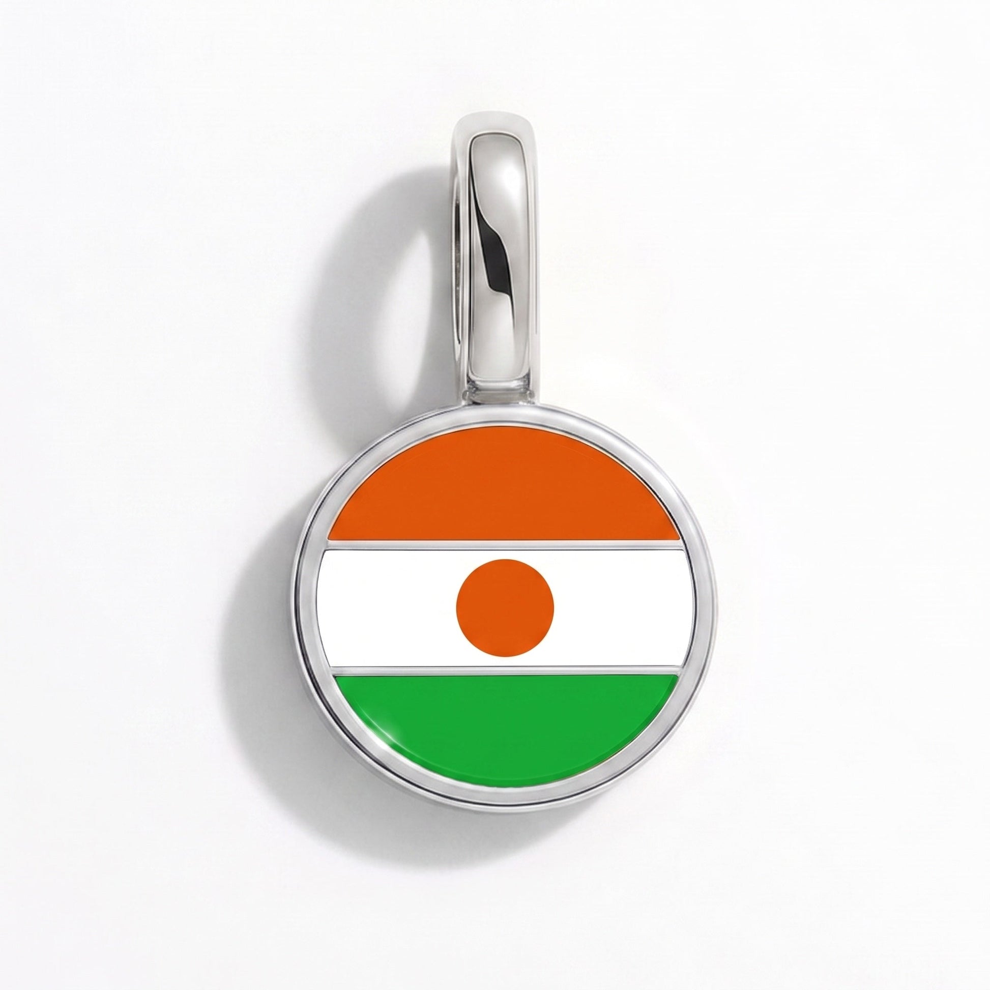 Charm vlag Niger – rechthoekig zilver