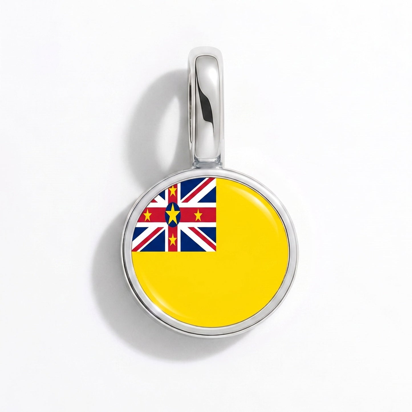 Charm vlag Niue – rechthoekig zilver