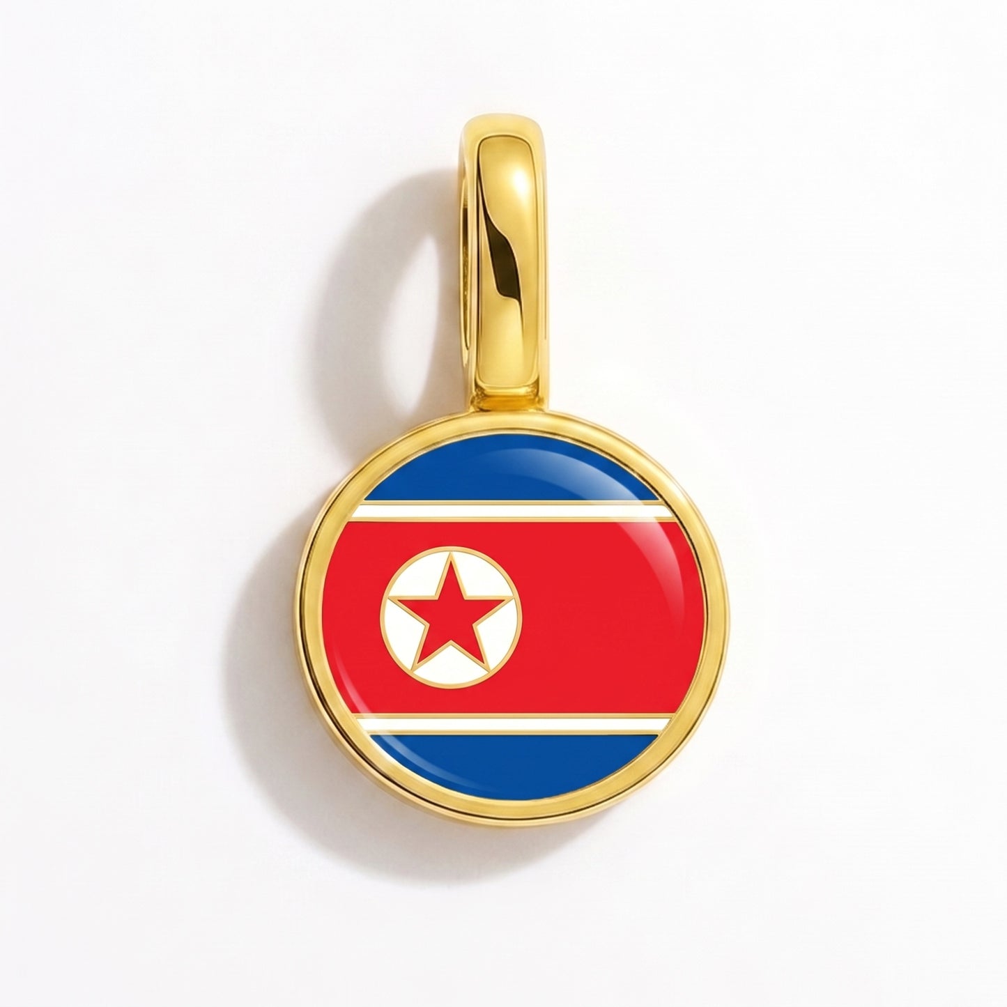 Charm vlag Noord-Korea – rond goud