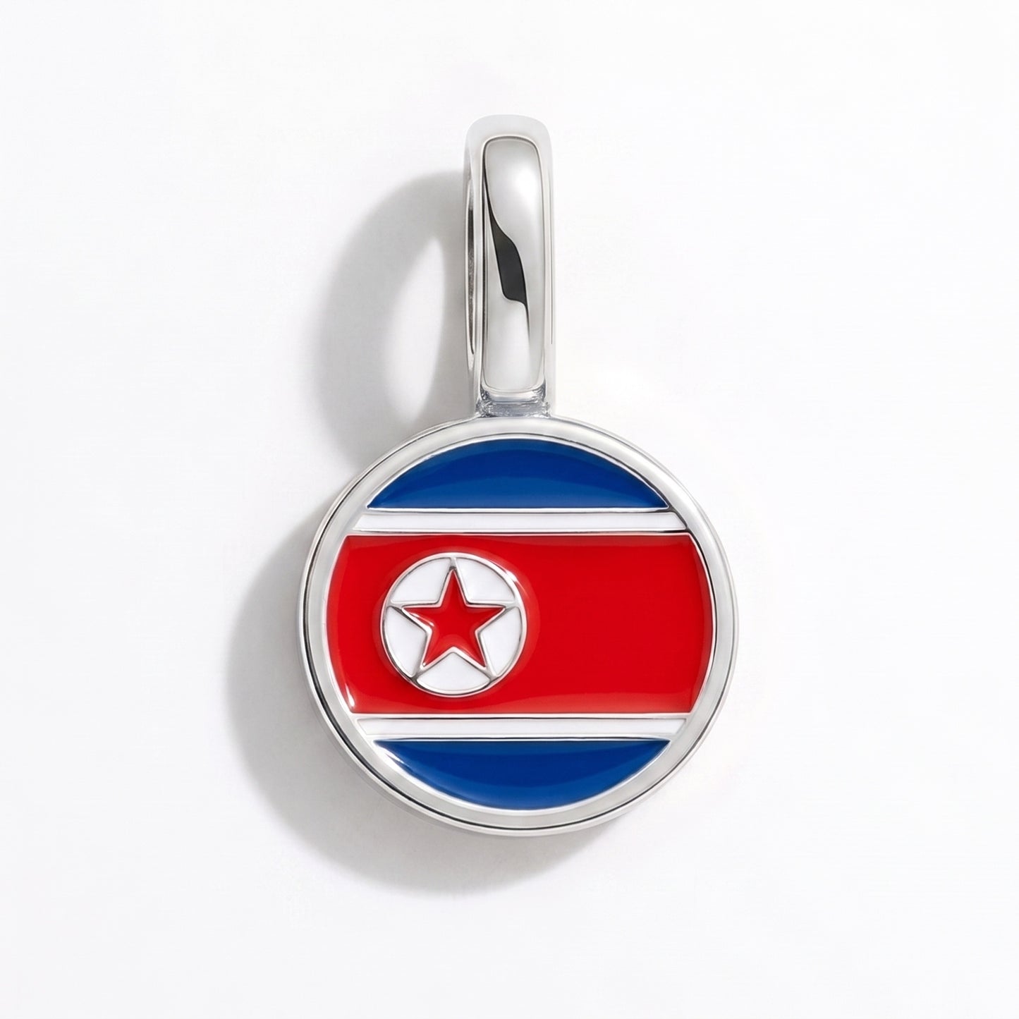 Charm vlag Noord-Korea – rond zilver