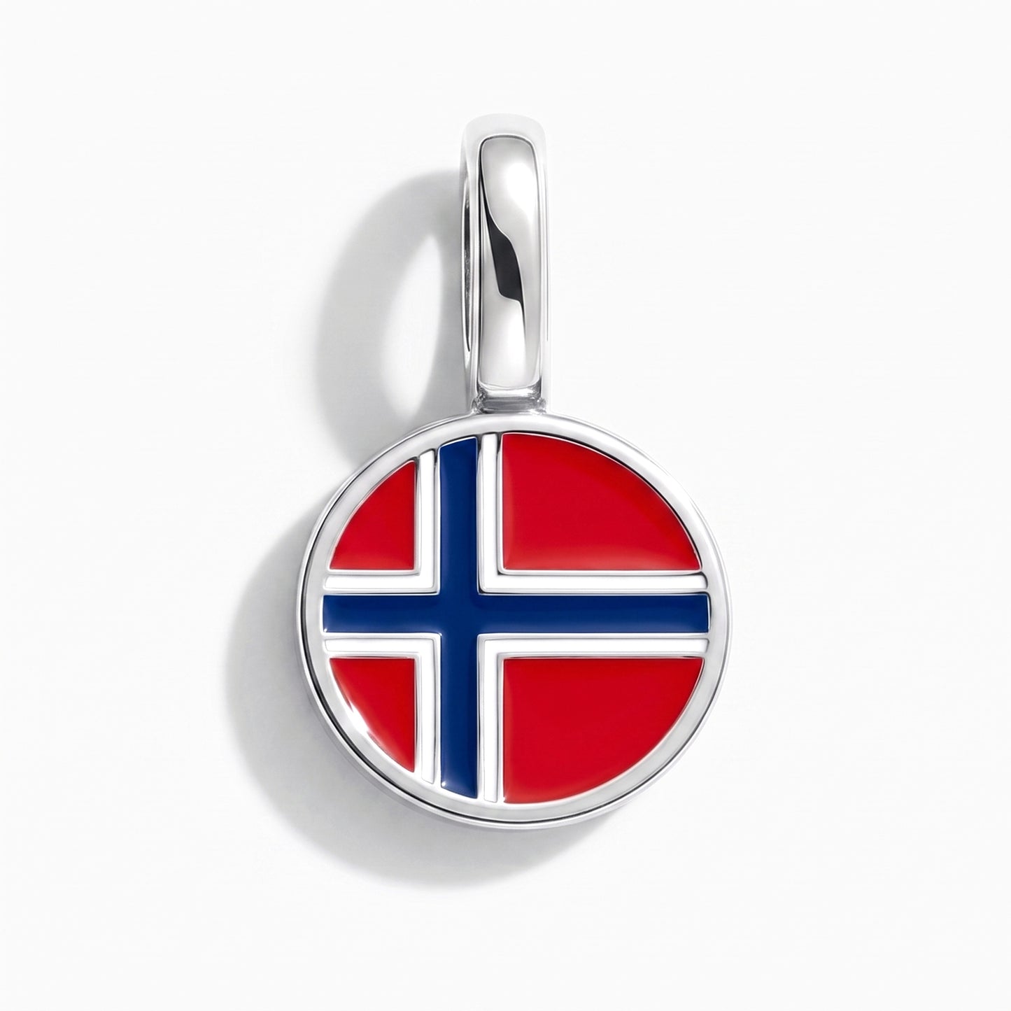 Charm vlag Noorwegen – rond zilver