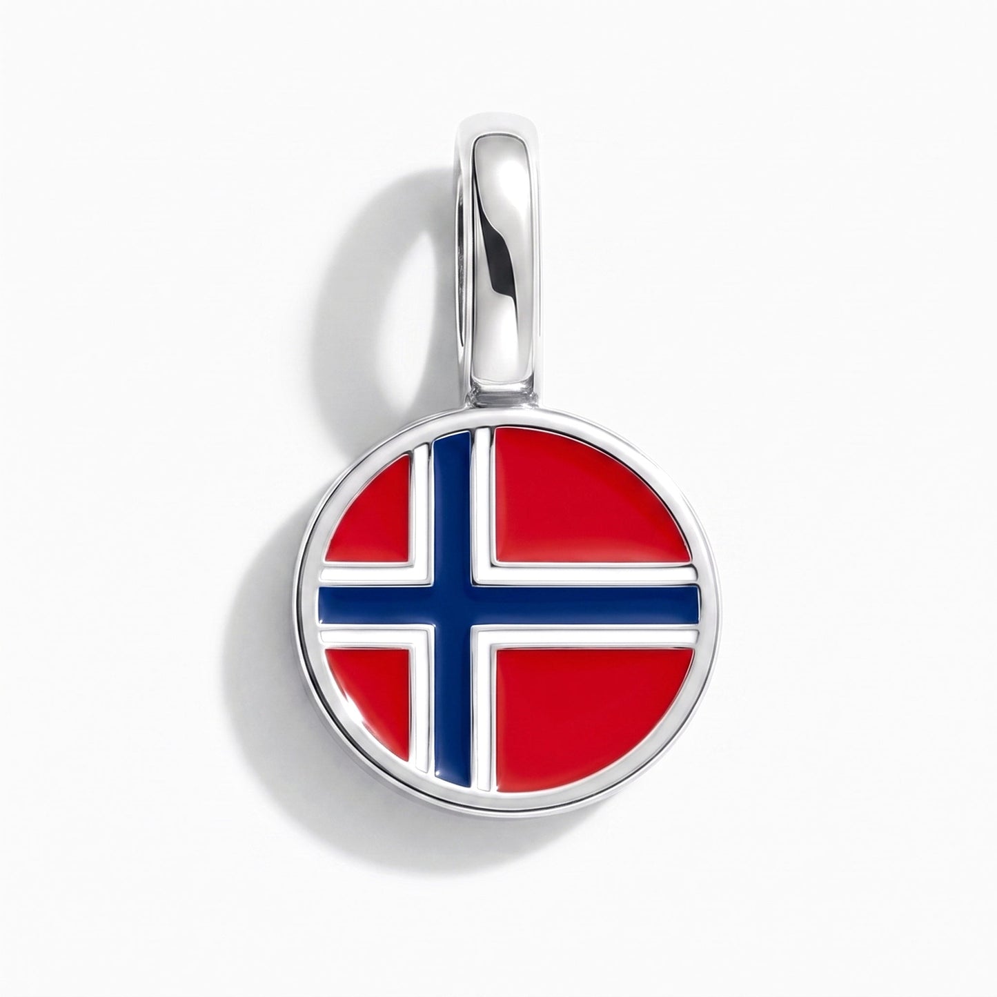 Charm vlag Noorwegen – rechthoekig zilver