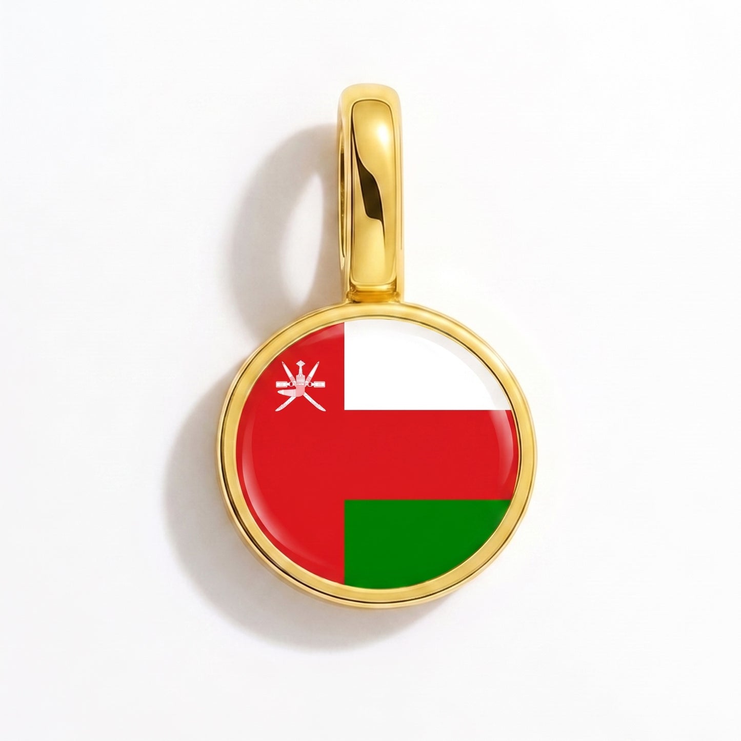 Charm vlag Oman – rond goud