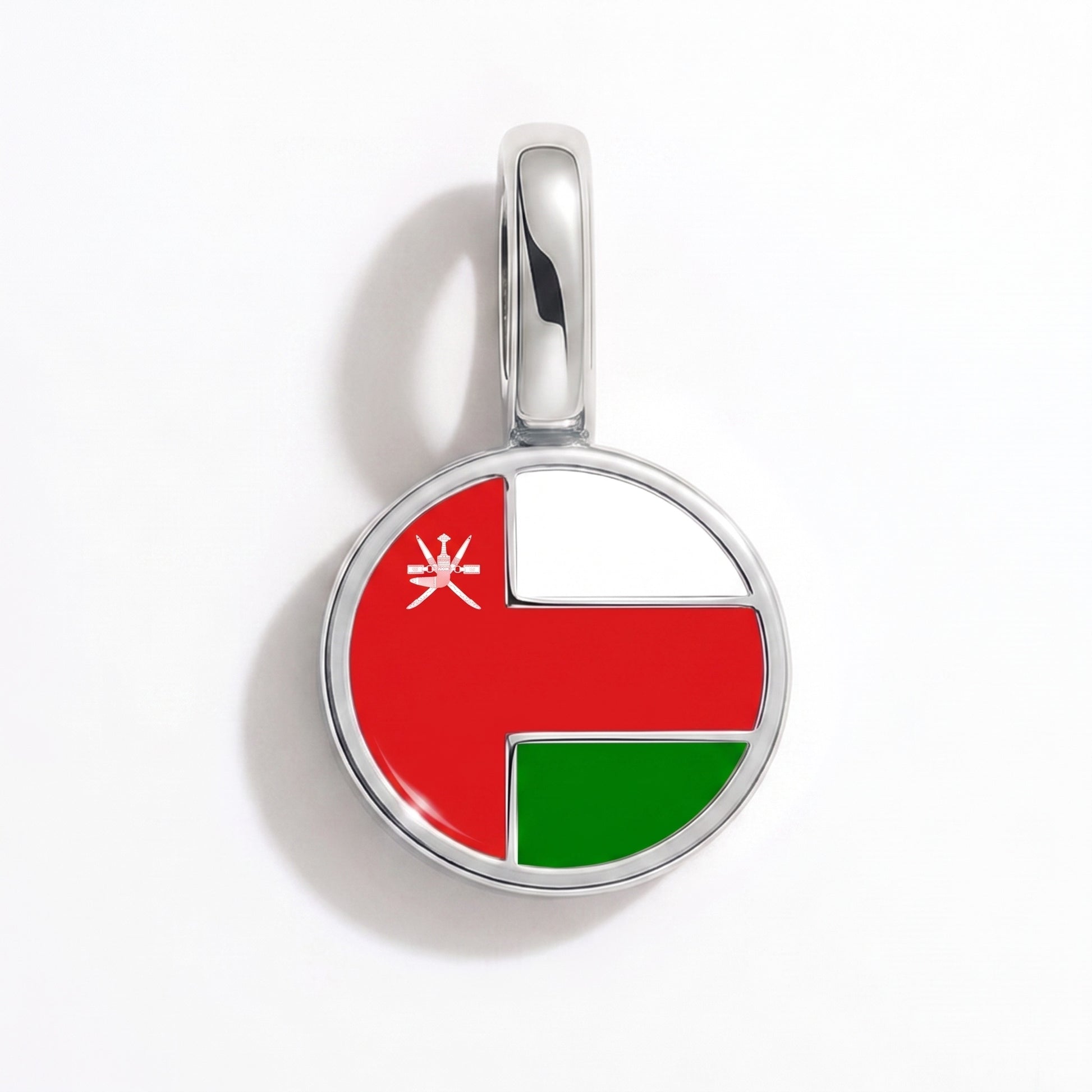 Charm vlag Oman – rond zilver