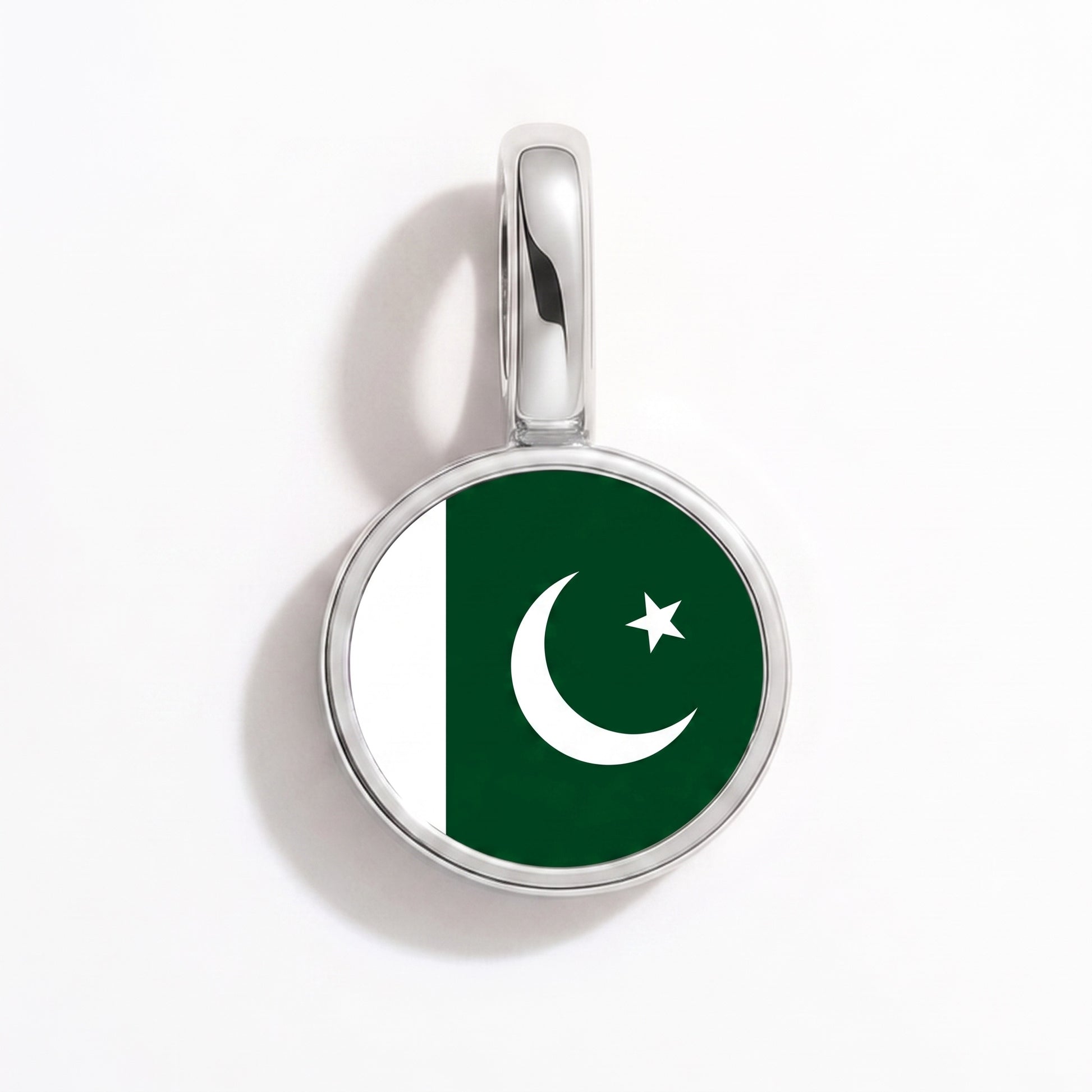 Charm vlag Pakistan – rond zilver