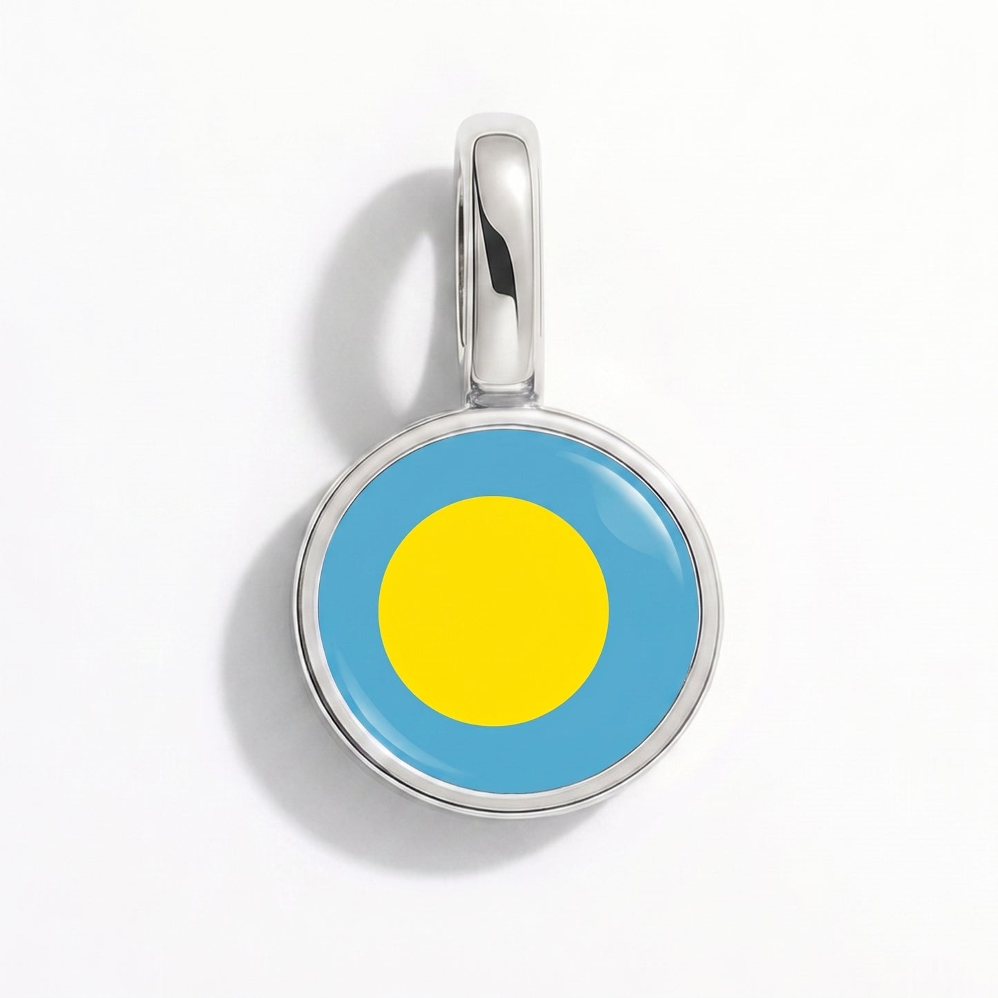 Charm vlag Palau – rond zilver
