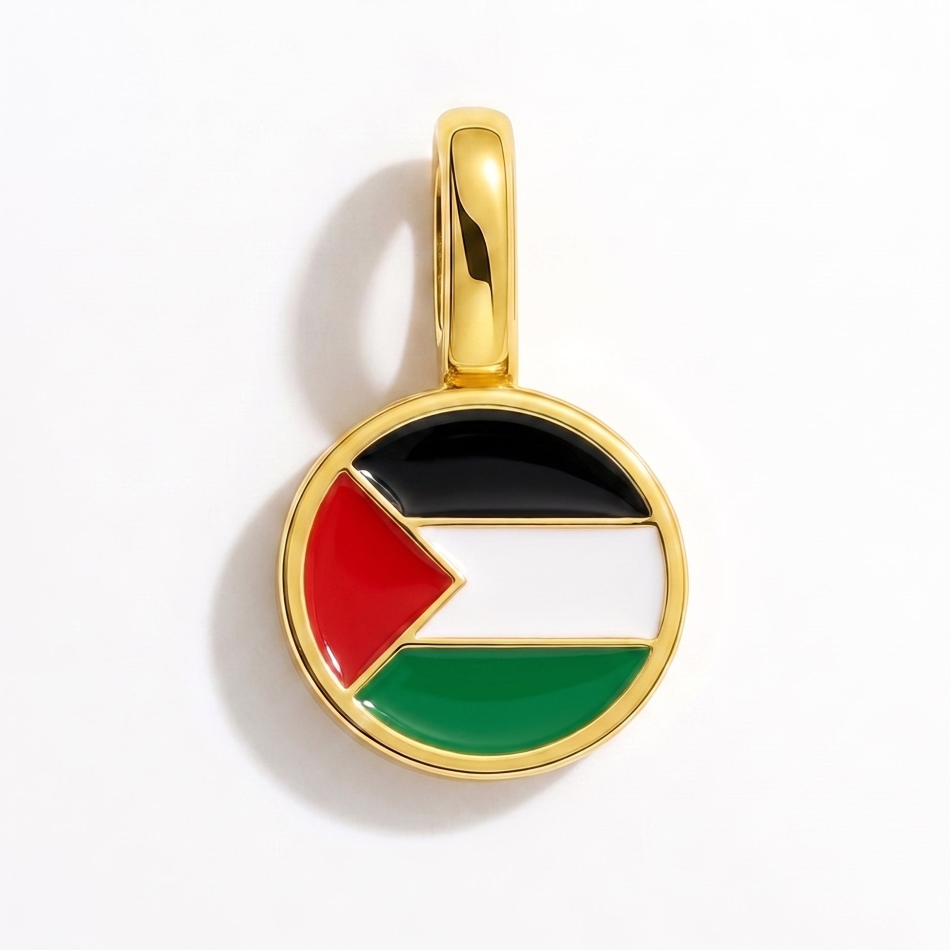 Charm vlag Palestina – rond goud