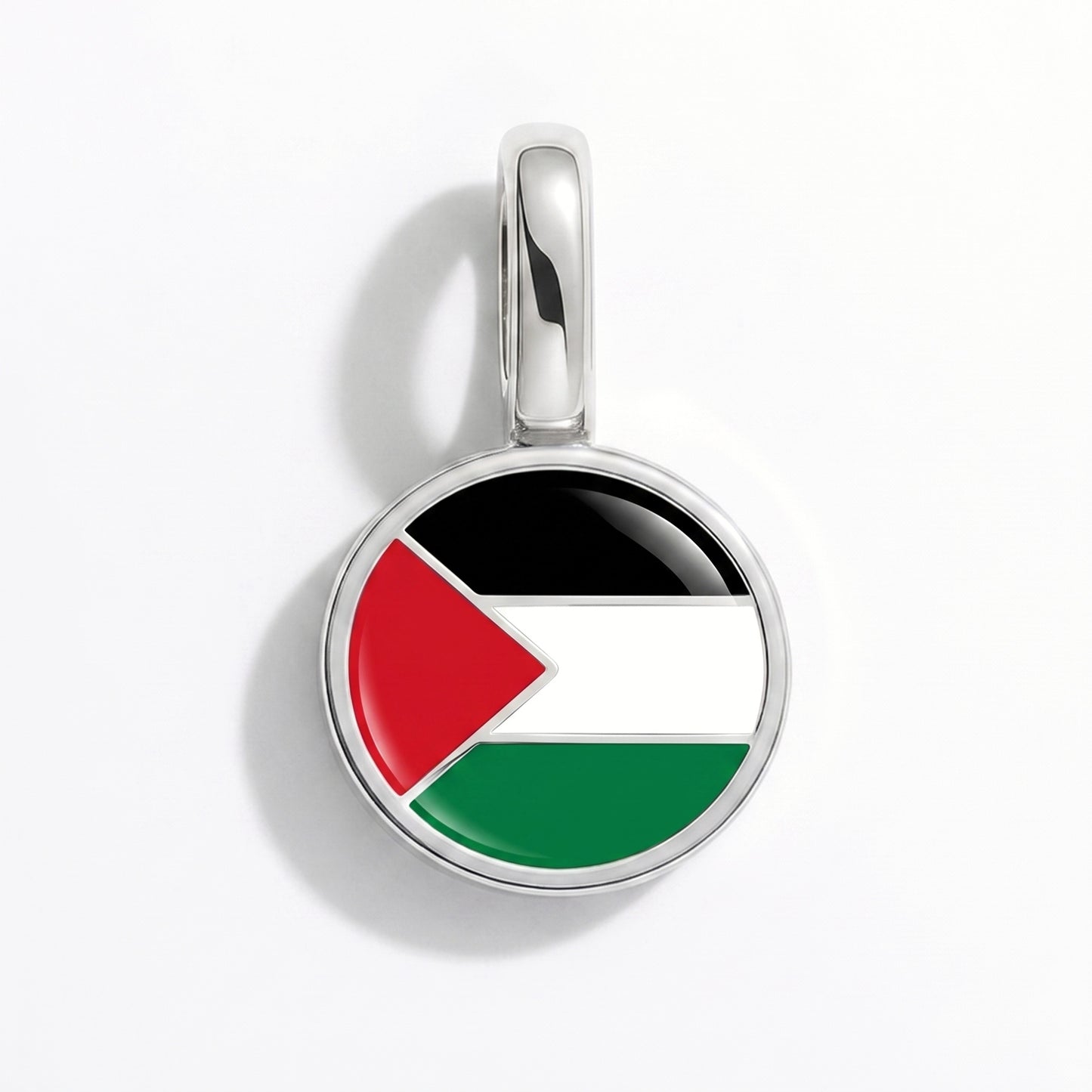 Charm vlag Palestina – rond zilver