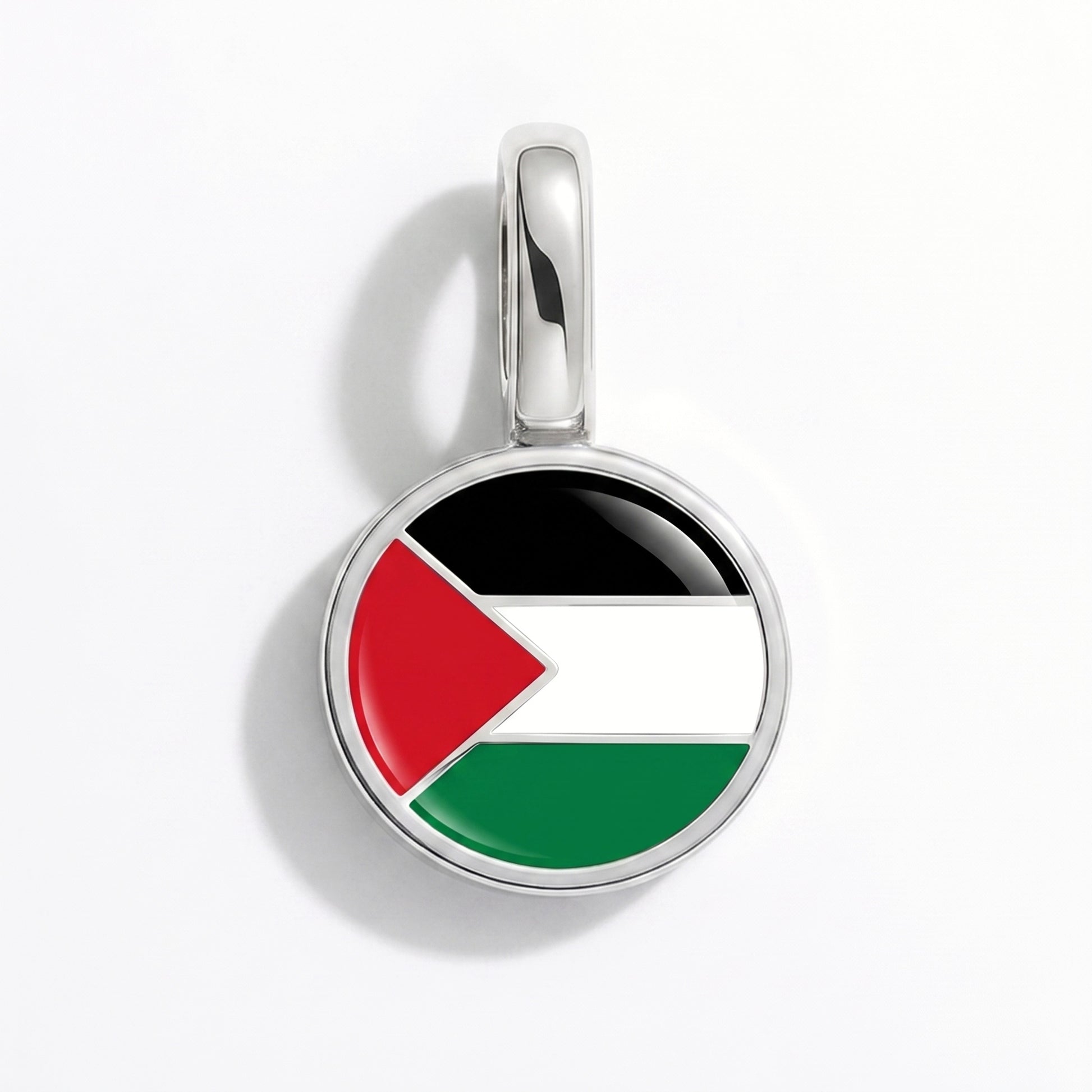 Charm vlag Palestina – rond zilver