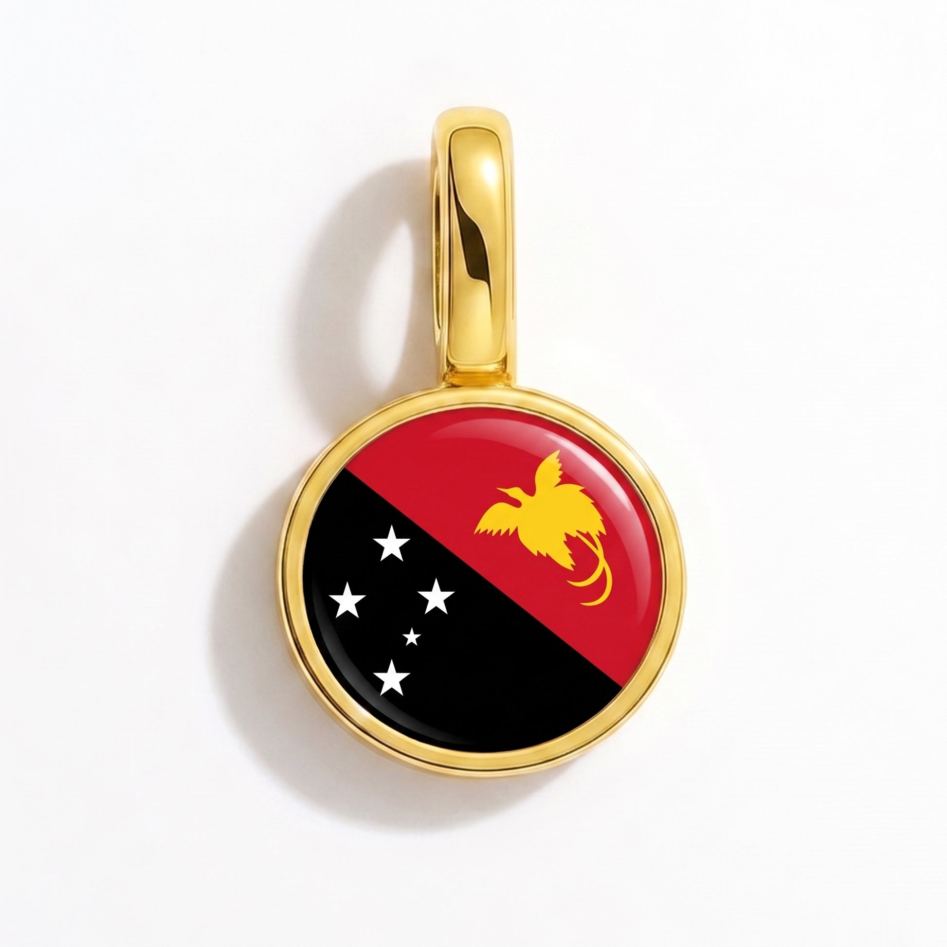 Charm vlag Papoea-Nieuw-Guinea – rond goud