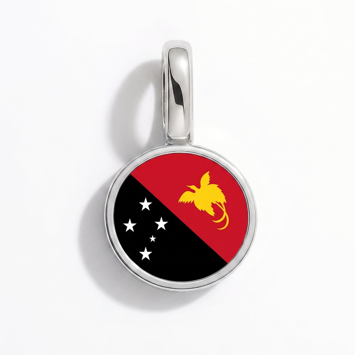 Charm vlag Papoea-Nieuw-Guinea – rond zilver