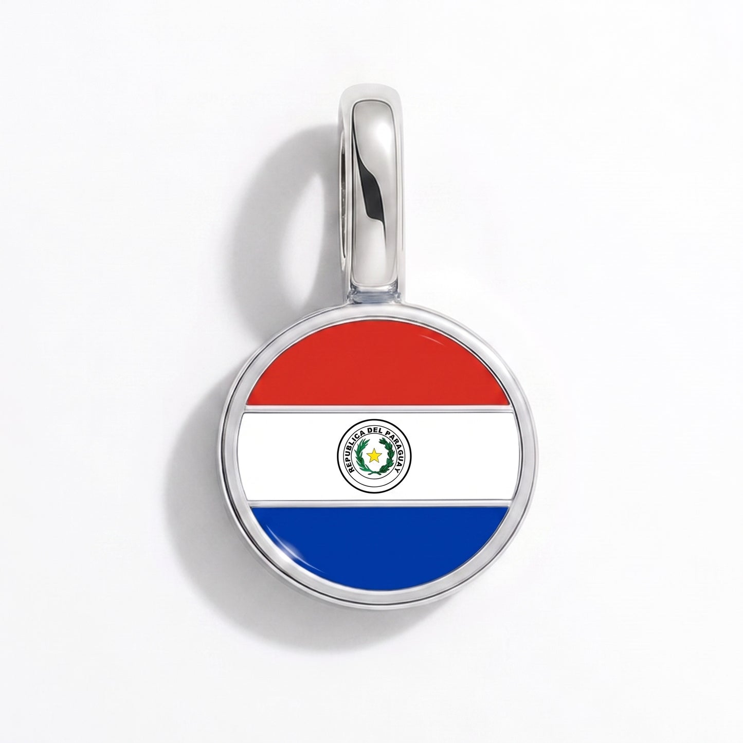 Charm vlag Paraguay – rond zilver