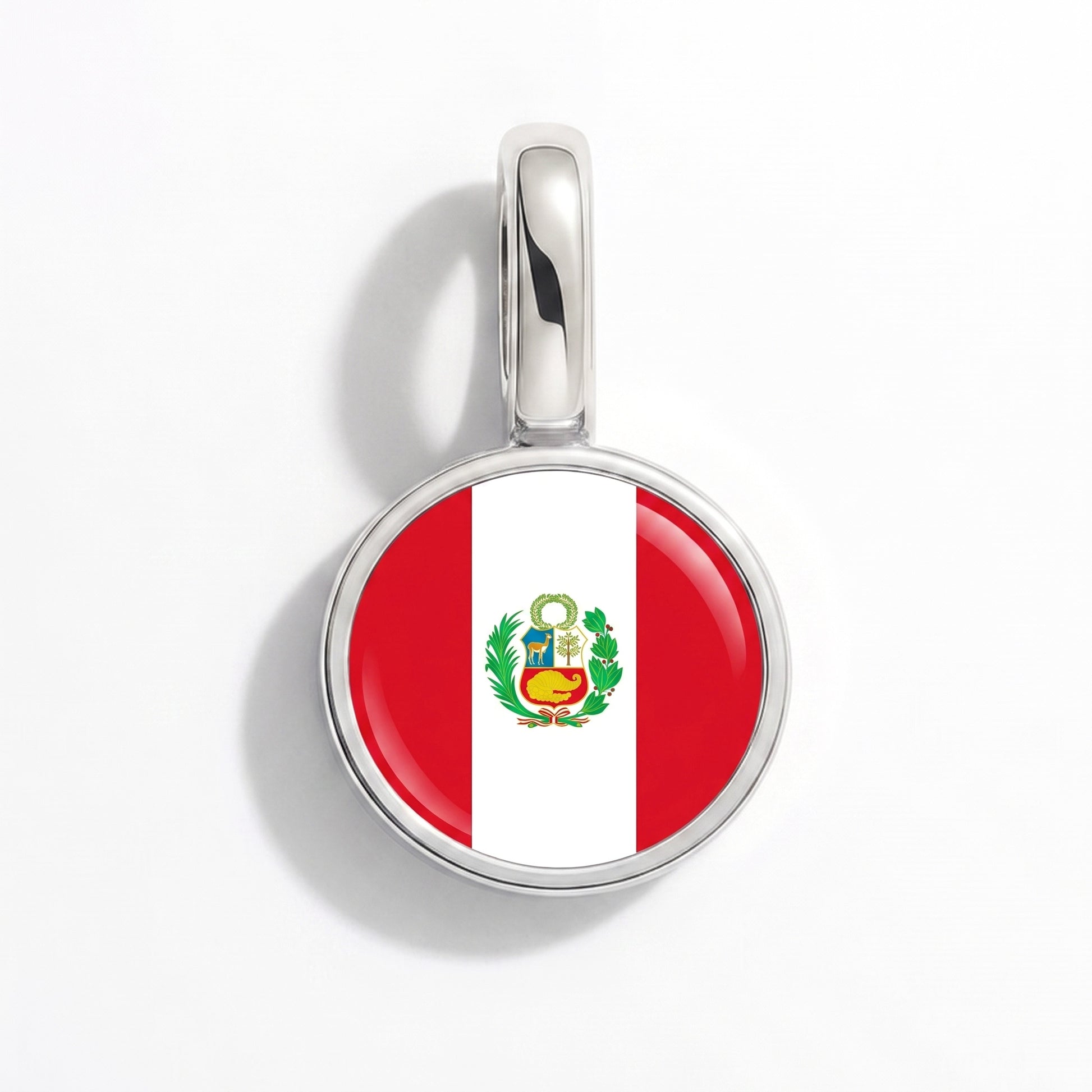 Charm vlag Peru – rond zilver