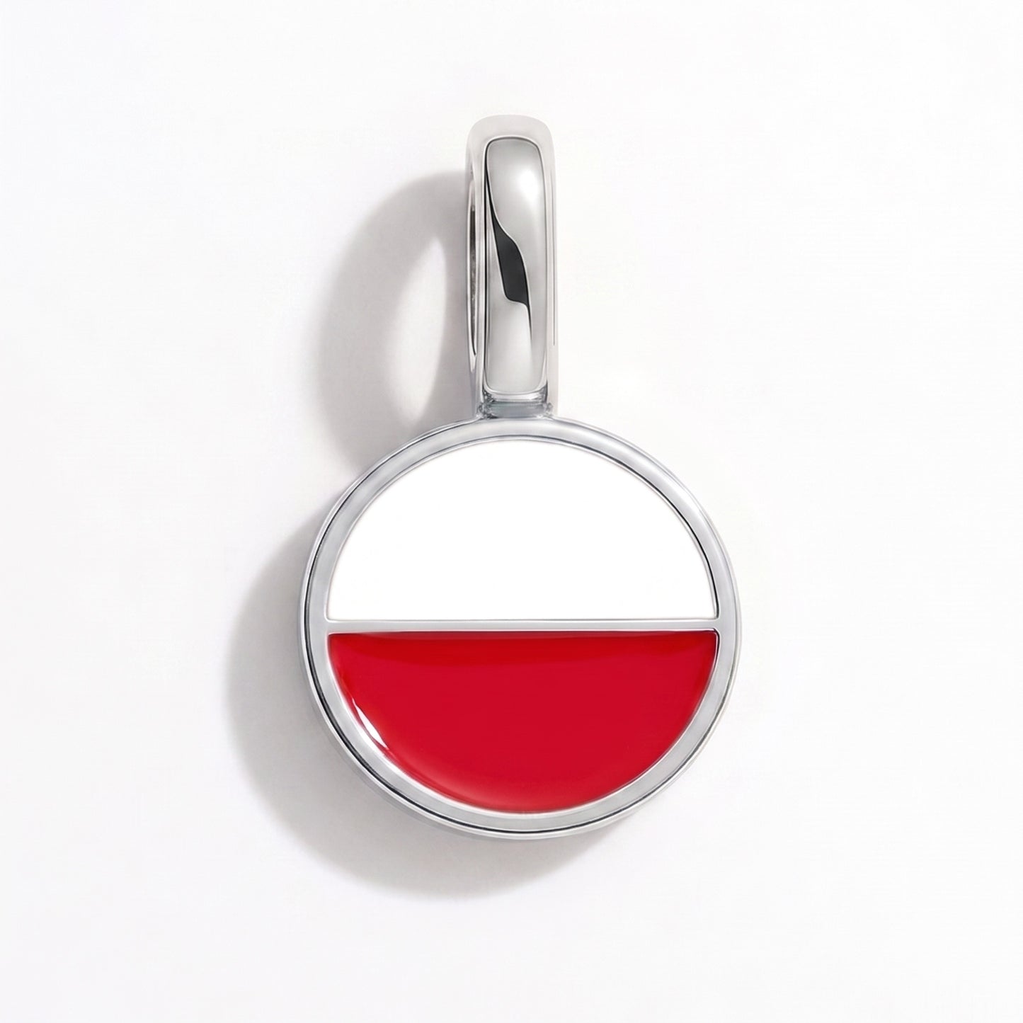Charm vlag Polen – rond zilver
