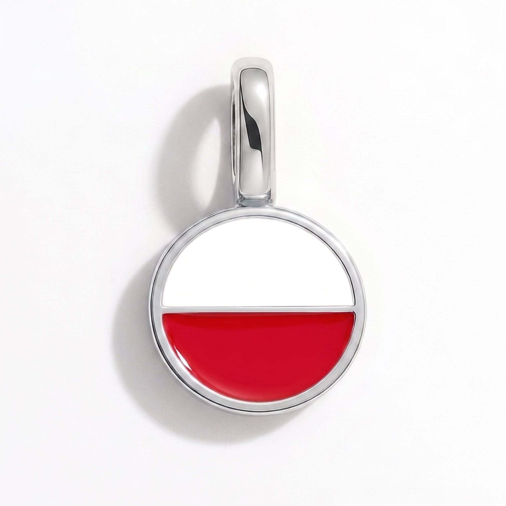 Charm vlag Polen – rond zilver