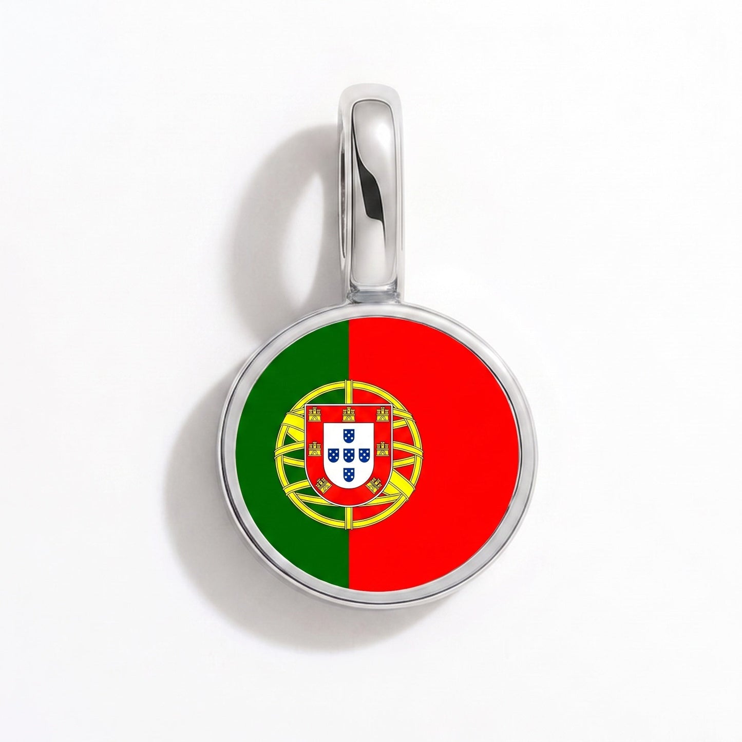 Charm vlag Portugal – rechthoekig zilver