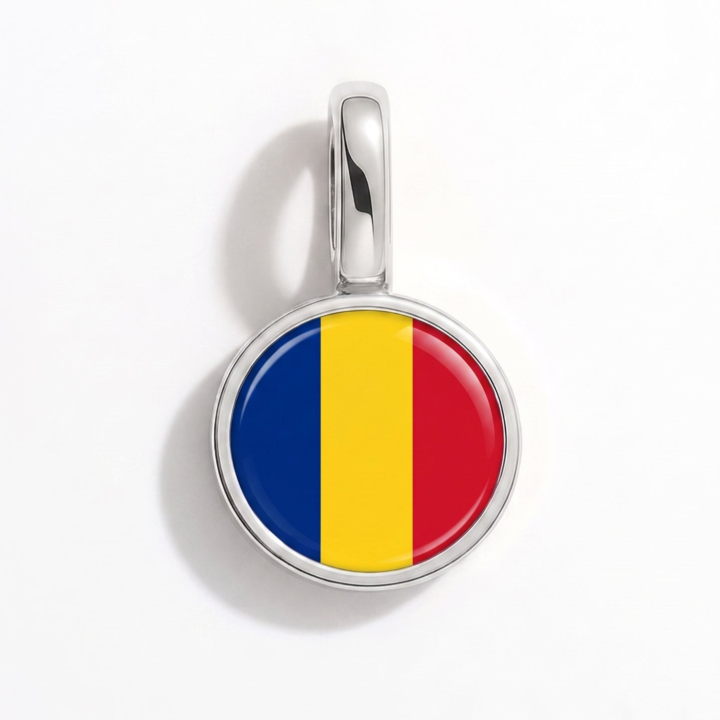 Charm vlag Roemenië – rond zilver