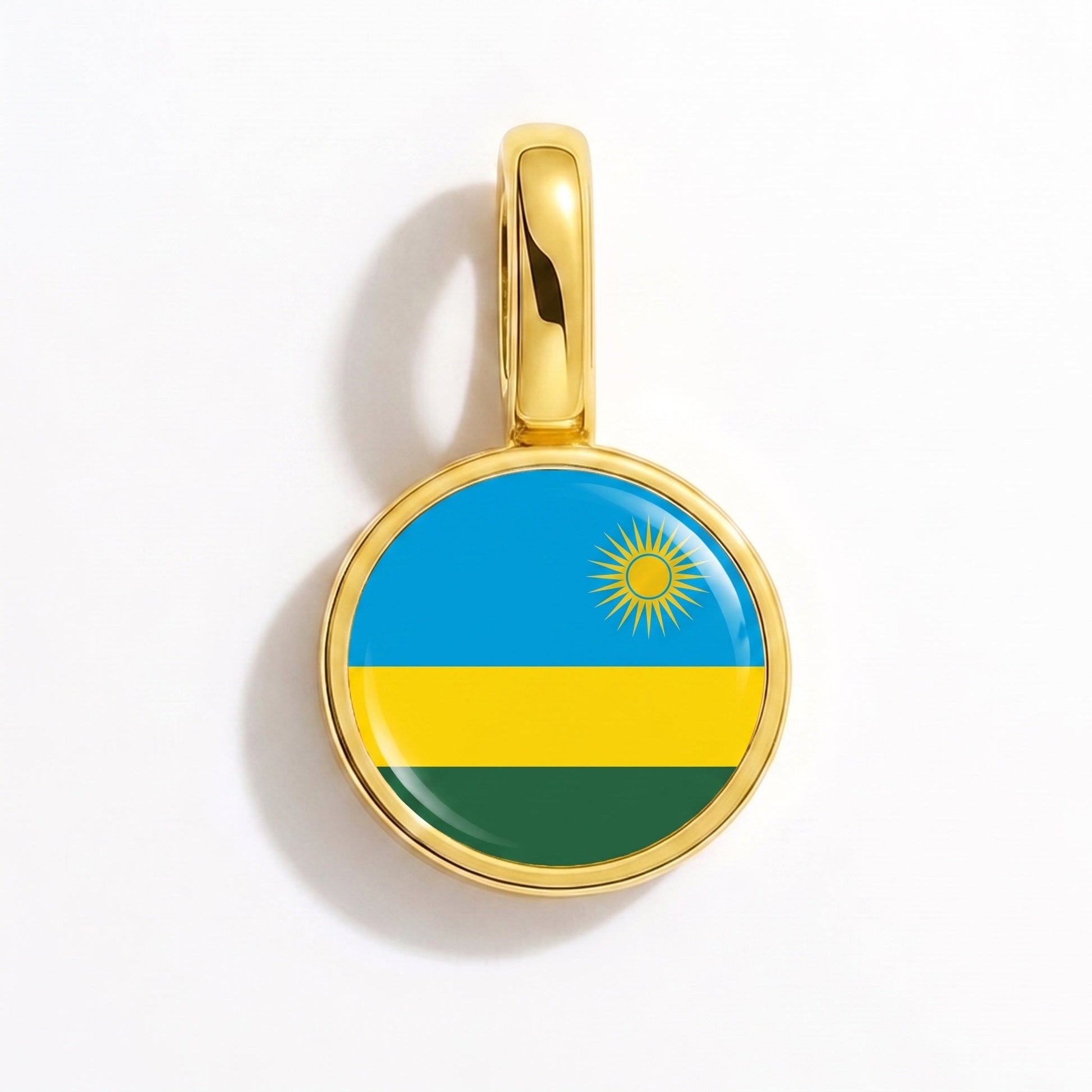 Charm vlag Rwanda – rechthoekig goud