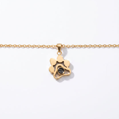 Gepersonaliseerde ketting met pootafdruk en foto