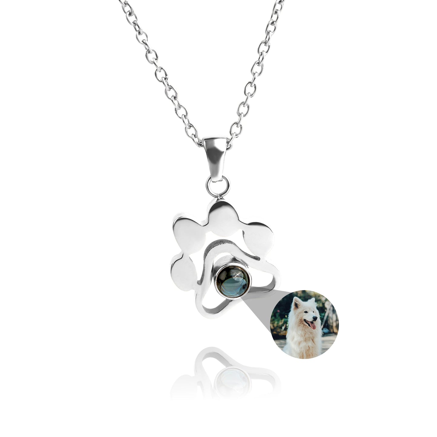 Gepersonaliseerde ketting met pootafdruk en foto
