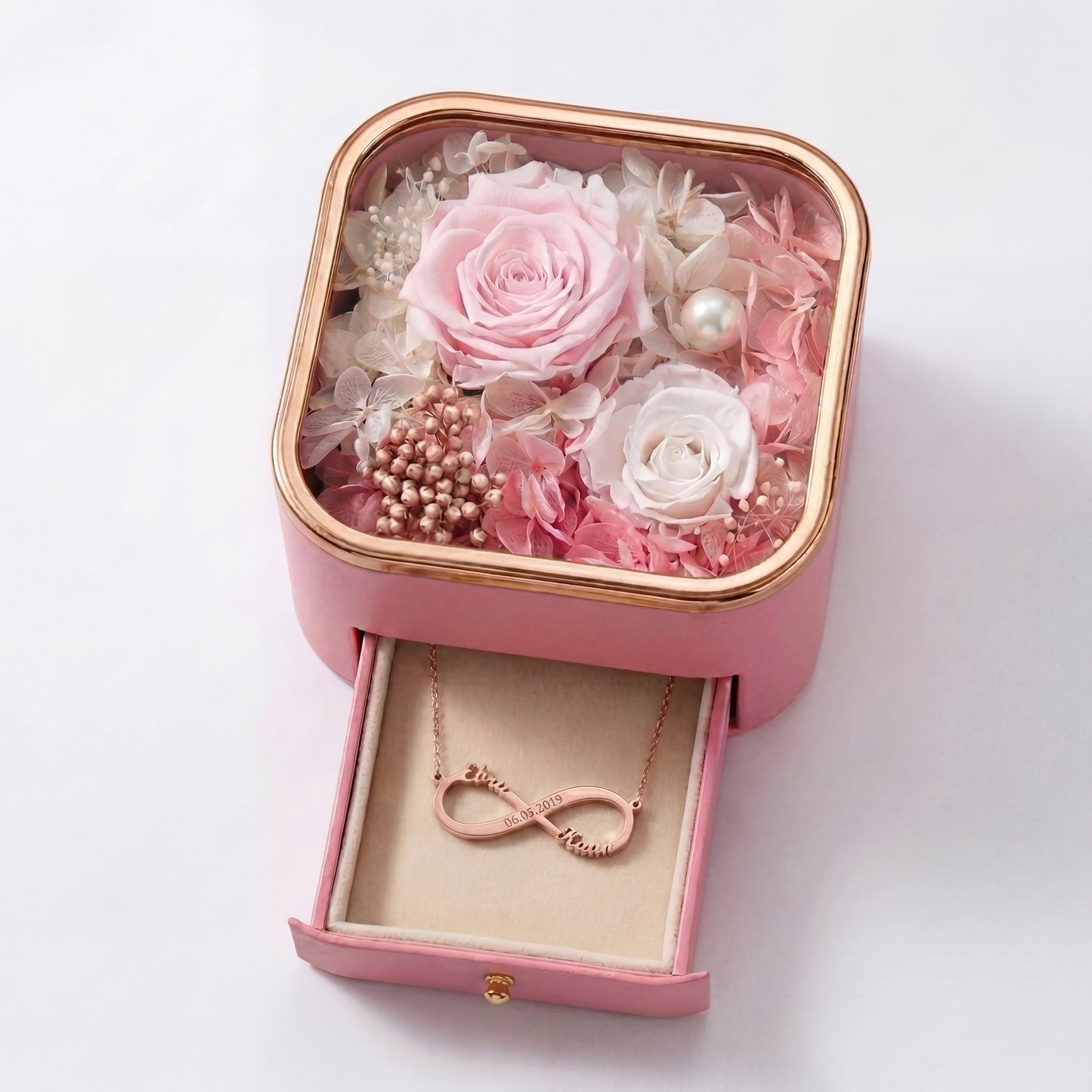 Oneindige liefde ketting met gravure