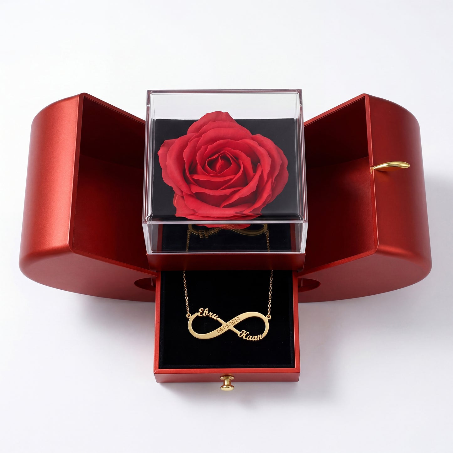 Oneindige liefde ketting met gravure