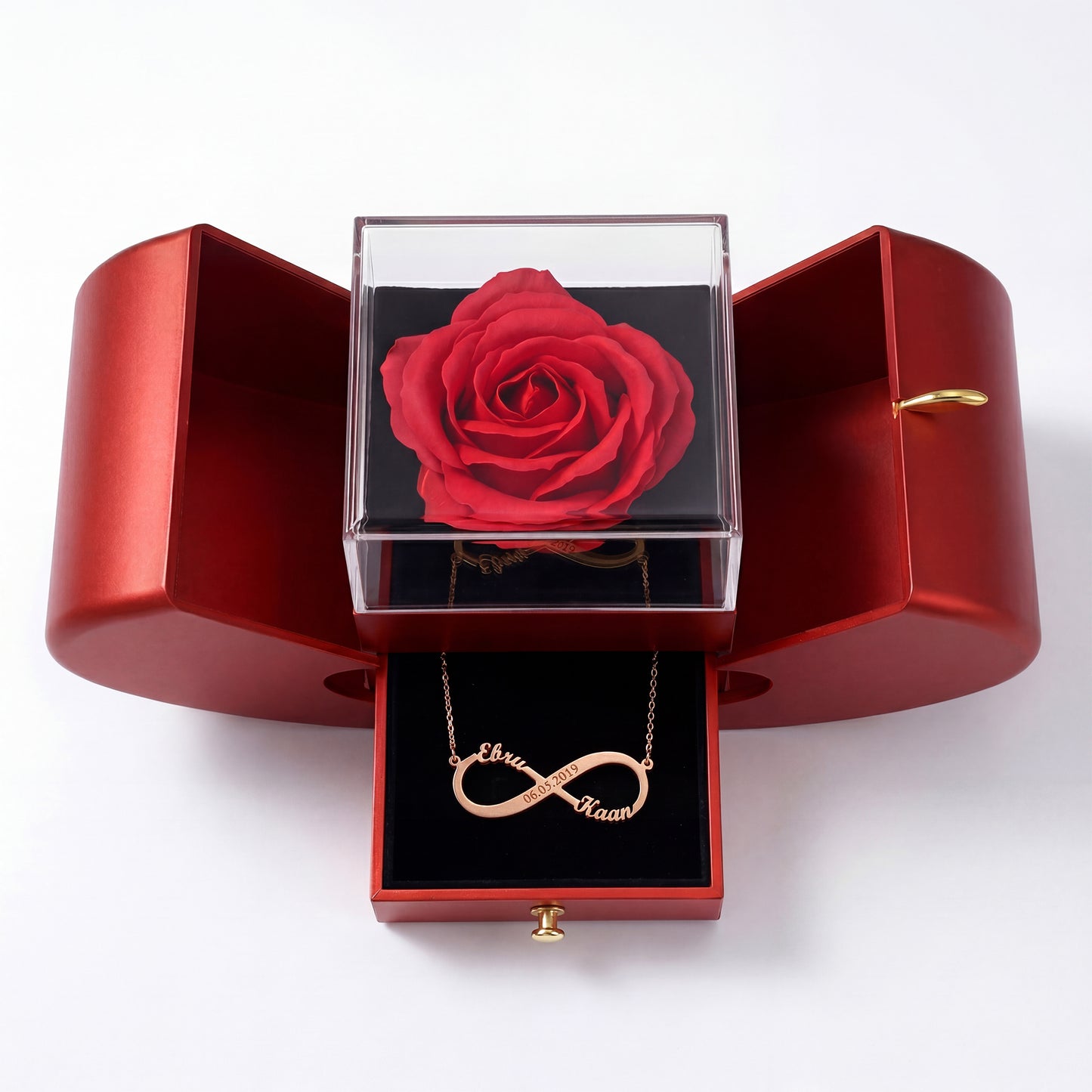 Oneindige liefde ketting met gravure