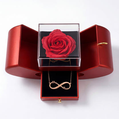 Oneindige liefde ketting met gravure