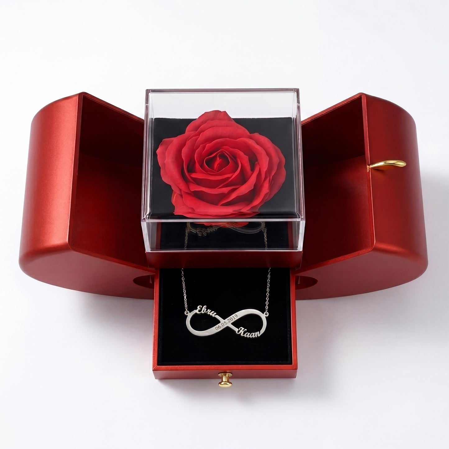 Oneindige liefde ketting met gravure