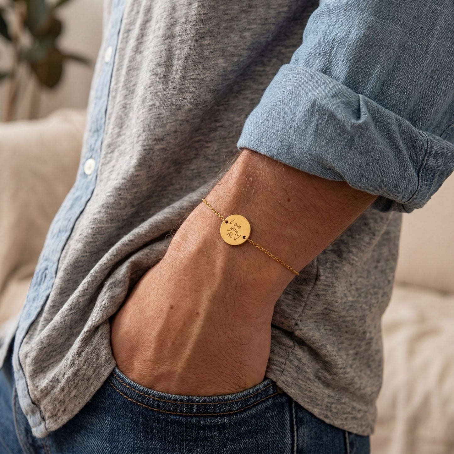 Gepersonaliseerde armband met je eigen handschrift/tekening