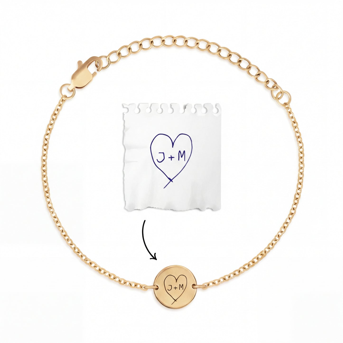 Gepersonaliseerde armband met je eigen handschrift/tekening