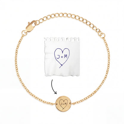 Gepersonaliseerde armband met je eigen handschrift/tekening