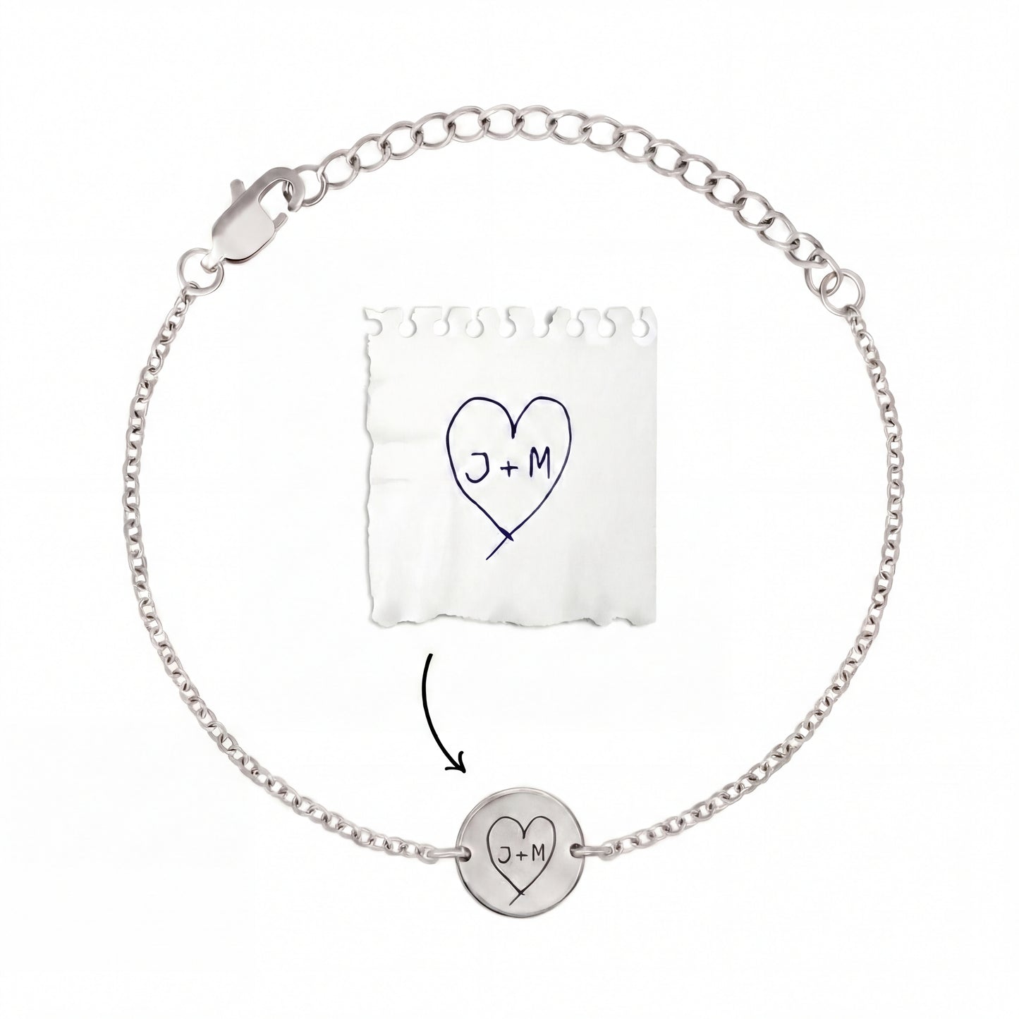 Gepersonaliseerde armband met je eigen handschrift/tekening
