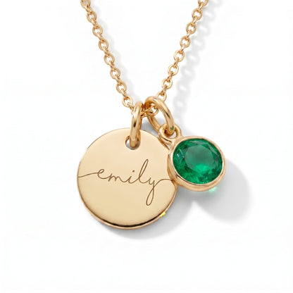 Gepersonaliseerde naamketting met geboortesteen