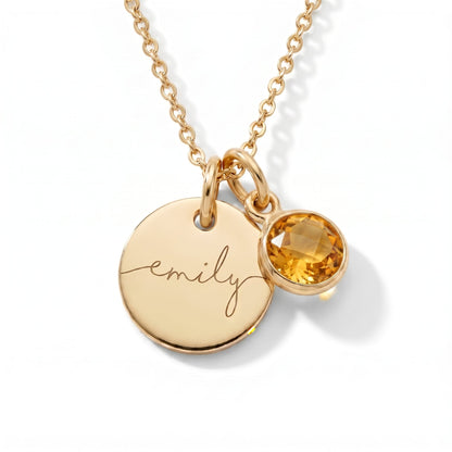 Gepersonaliseerde naamketting met geboortesteen